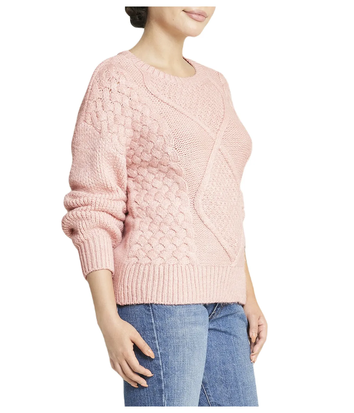 Cable Knit Cropped Pullover Sweater