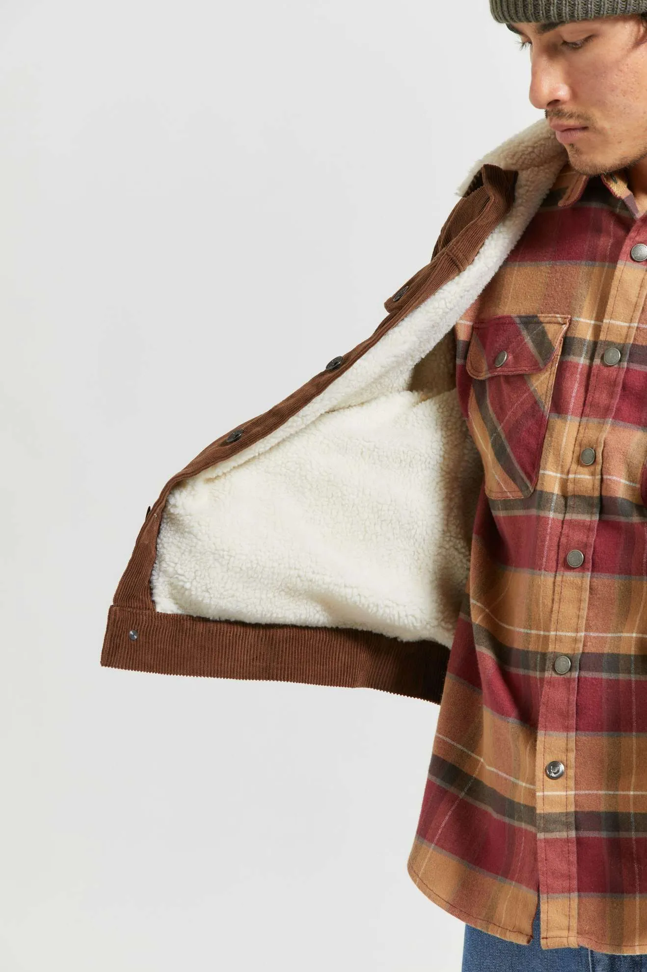 Cable Sherpa Lined Trucker Jacket - Pinecone Brown Brixton