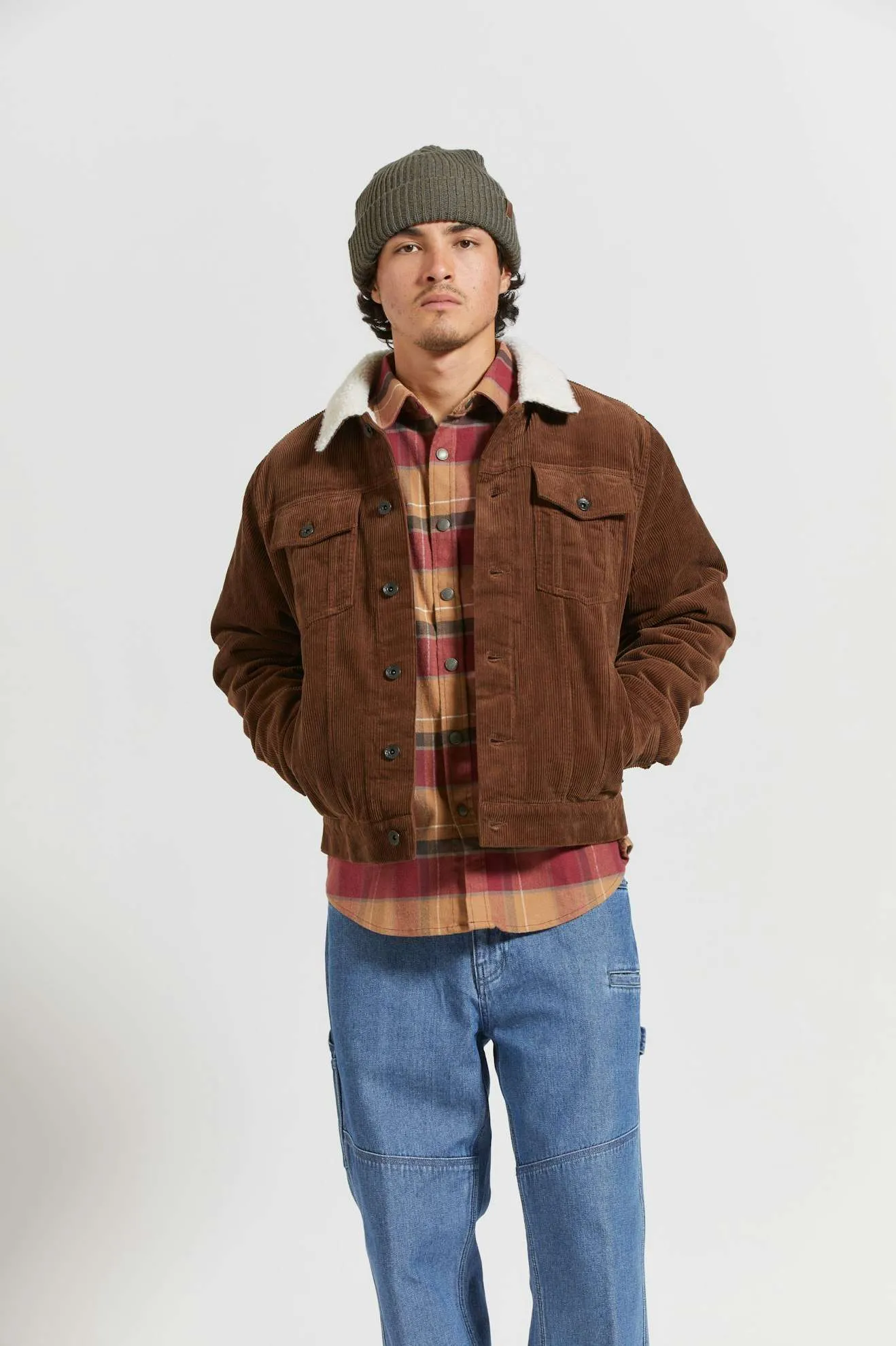 Cable Sherpa Lined Trucker Jacket - Pinecone Brown Brixton
