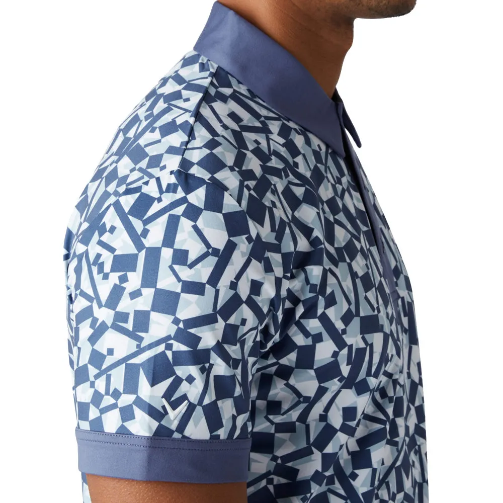 Callaway Abstract Birdsey Polo Shirt - Bijou Blue