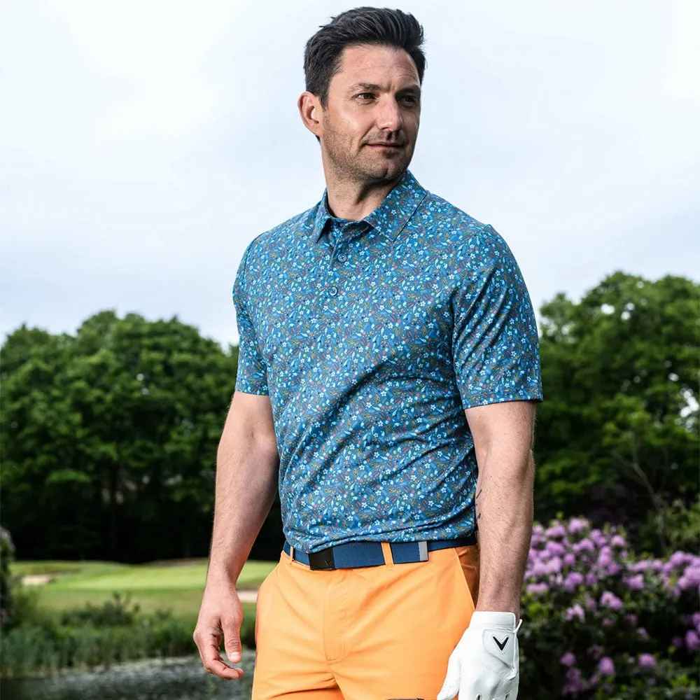 Callaway All Over Micro Novelty Polo Shirt - Vallarta Blue
