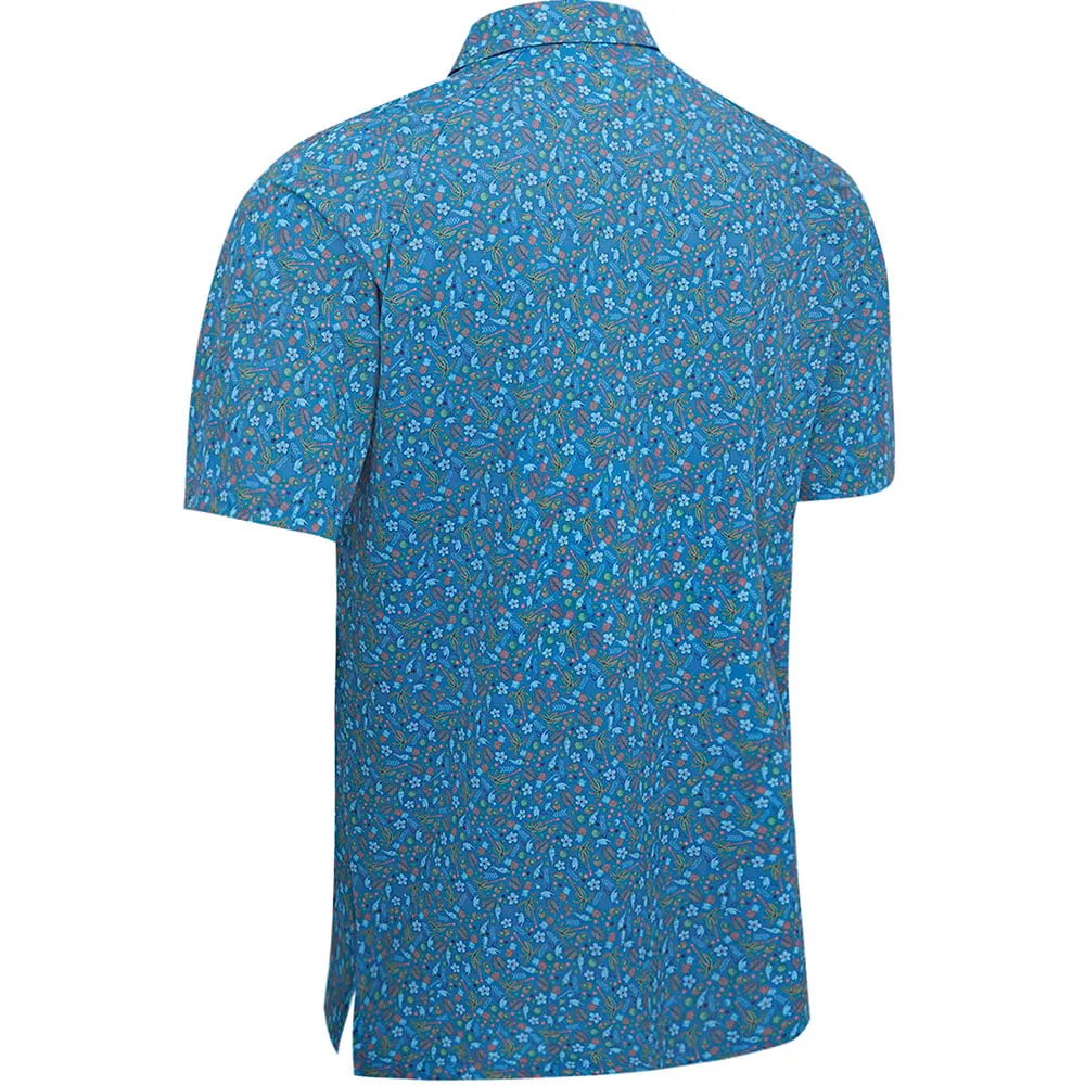Callaway All Over Micro Novelty Polo Shirt - Vallarta Blue