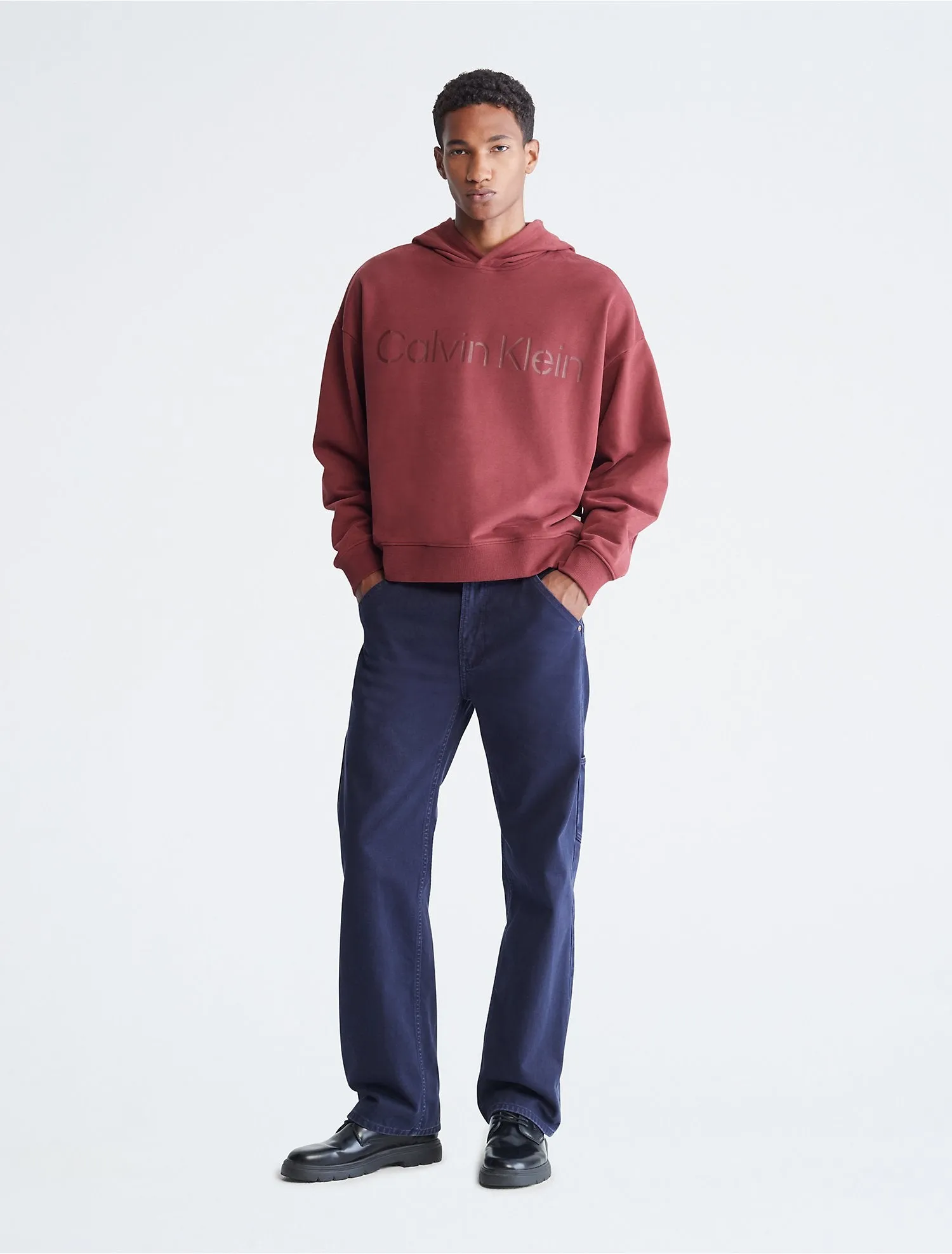 Calvin Klein Khakis Relaxed Fit Stencil Logo Hoodie - Men