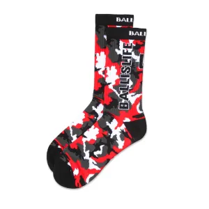Camo Socks in Red Ballislife