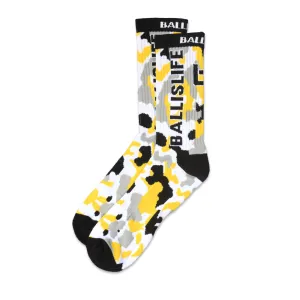 Camo Socks in Yellow Ballislife
