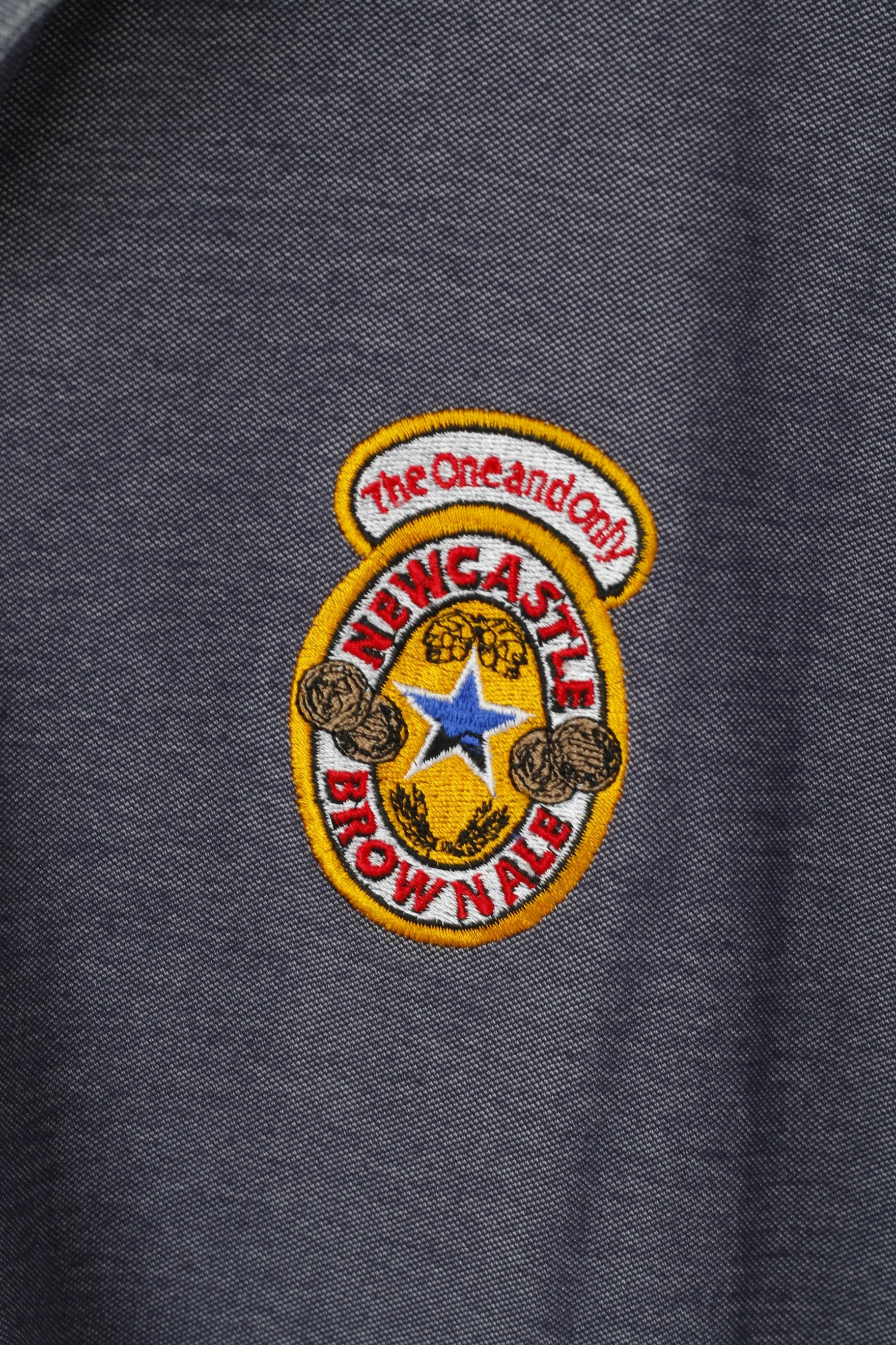 Camp David Men XL Polo Shirt Navy Cotton Newcastle Brown Ale Beer Logo Top