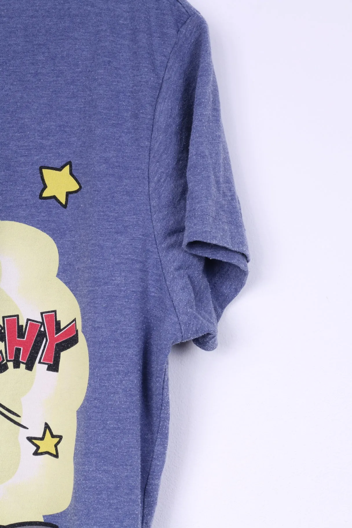 C&A The Simpsons Men S T-Shirt Blue Cotton Blend Graphic The Itchy & Scratchy Show