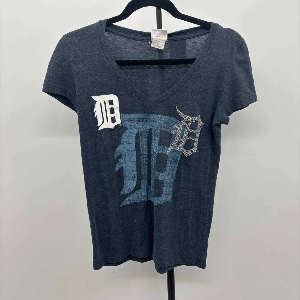 campus lifestyle Women's Size S Blue Detroit Tigers Short Sleeve Shirt