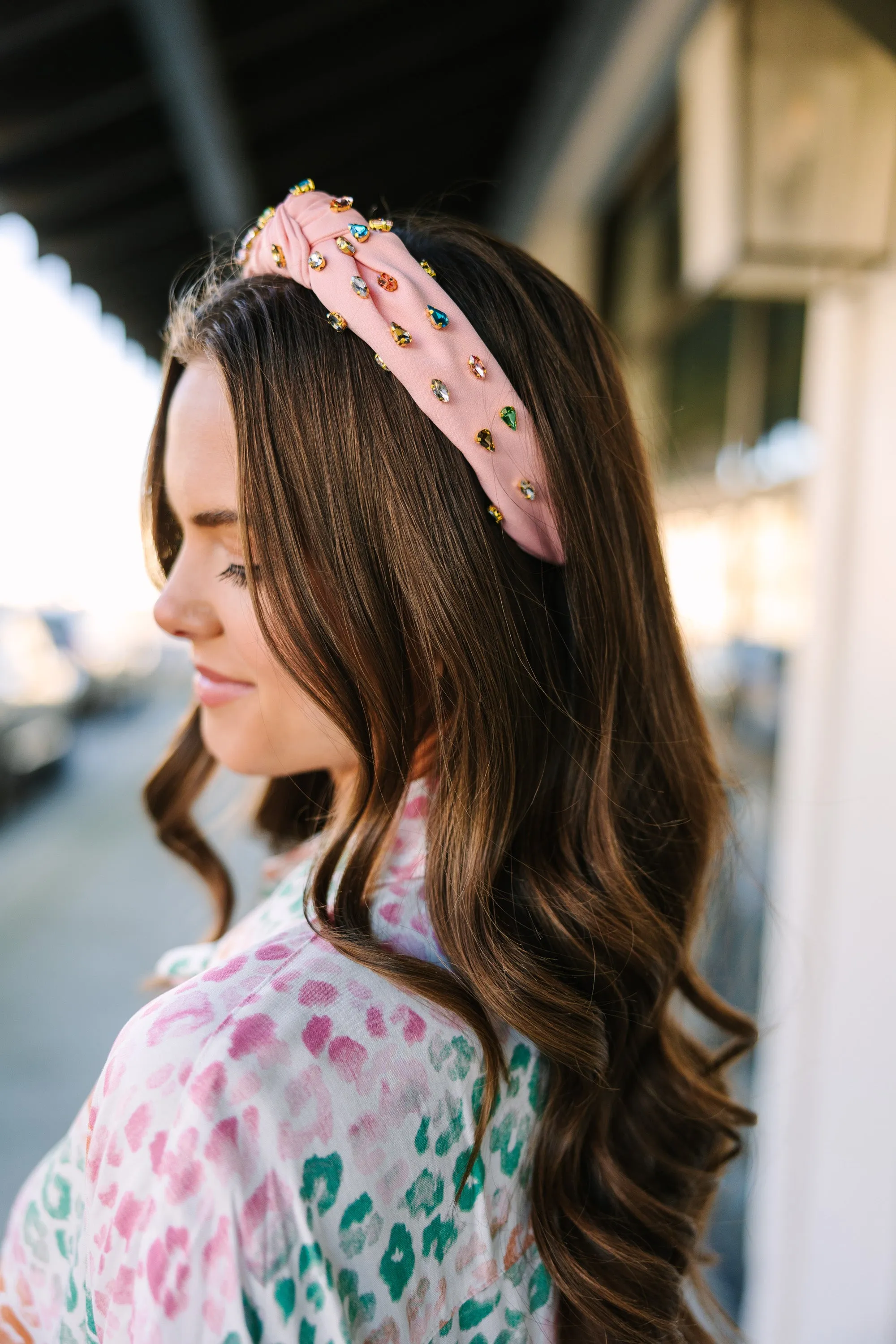 Can't Stop Your Shine Light Pink Rhinestone Headband