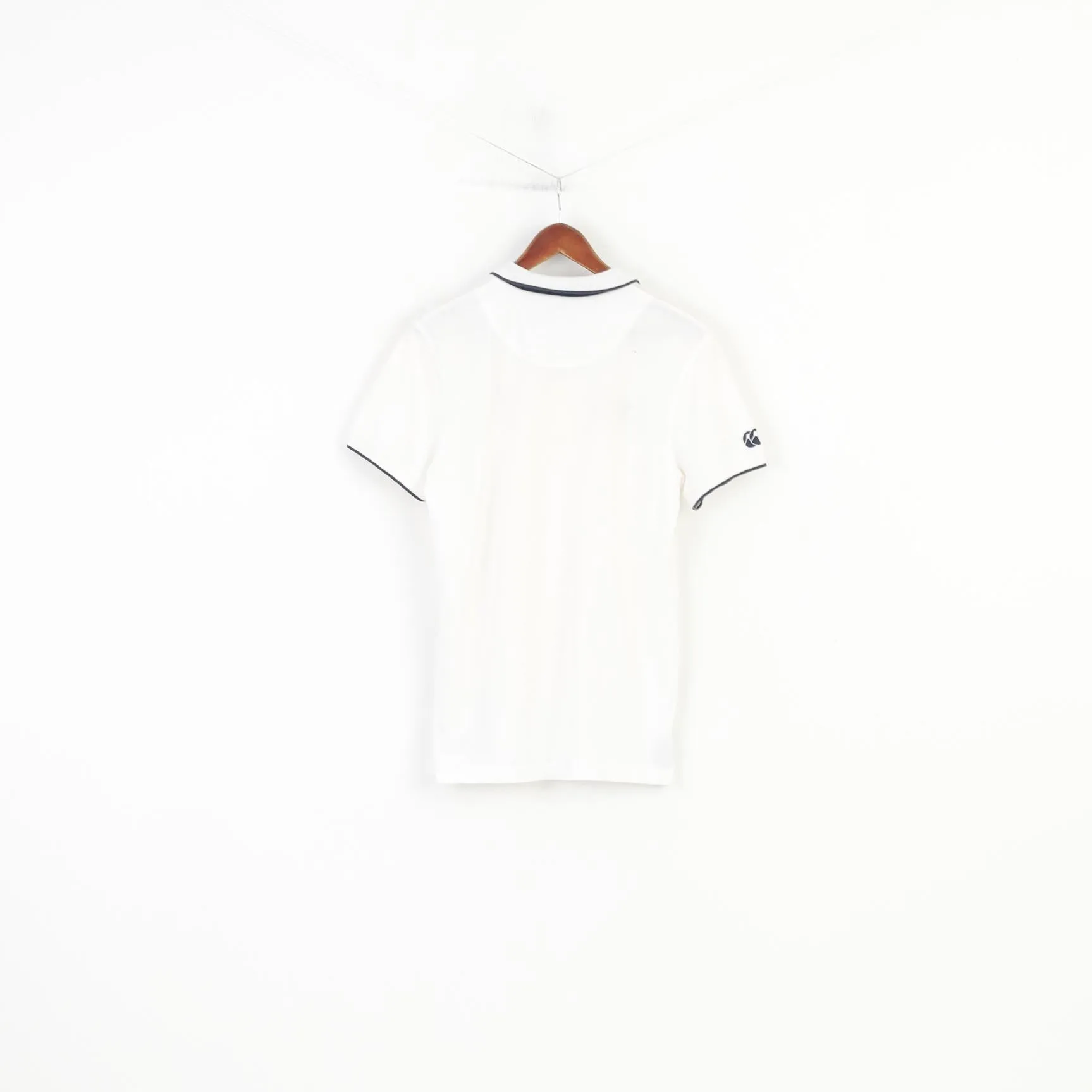 Canterbury Men M Polo Shirt White Cotton Rugby World Cup 2015 Collection England Vintage Collar Short Sleeve Top