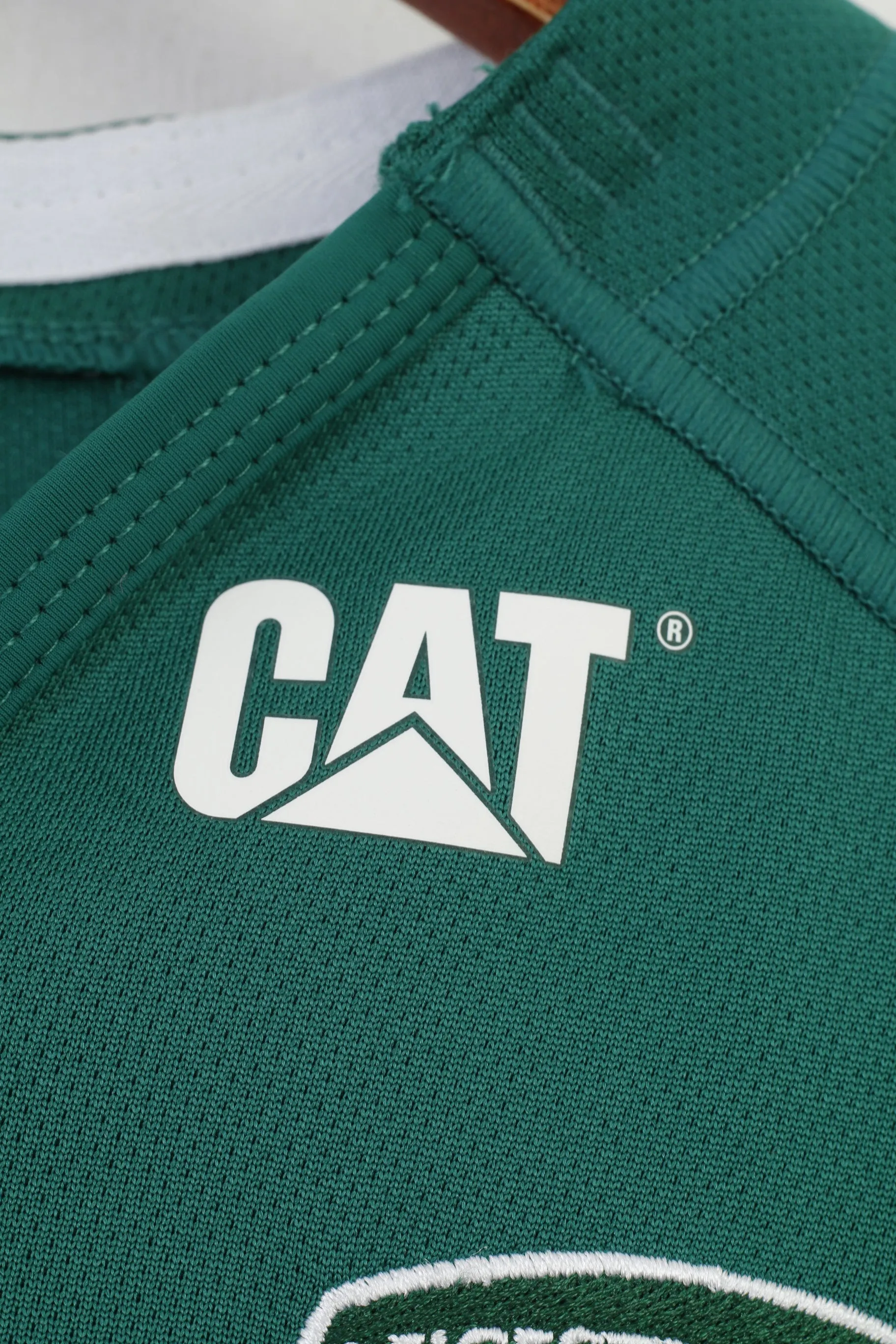 Canterbury Men M T-Shirt Green Sport Training Vintage Leicester Tigers 1880 CAT Top
