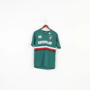 Canterbury Men M T-Shirt Green Sport Training Vintage Leicester Tigers 1880 CAT Top