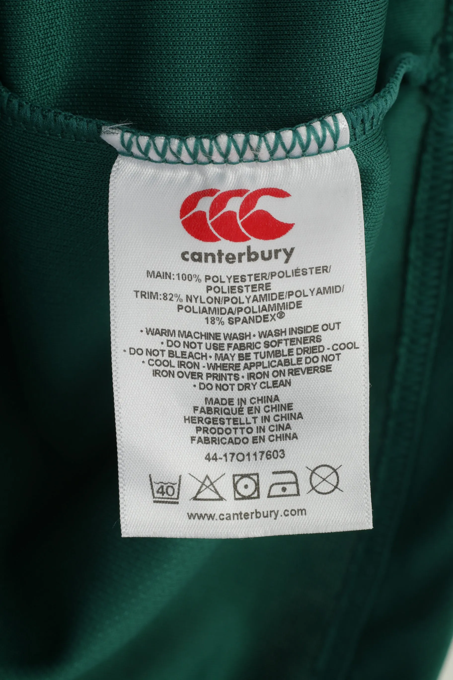 Canterbury Men M T-Shirt Green Sport Training Vintage Leicester Tigers 1880 CAT Top