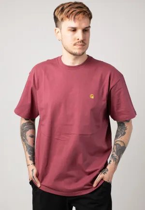 Carhartt WIP - Chase Dusty Fuchsia/Gold - T-Shirt Carhartt WIP