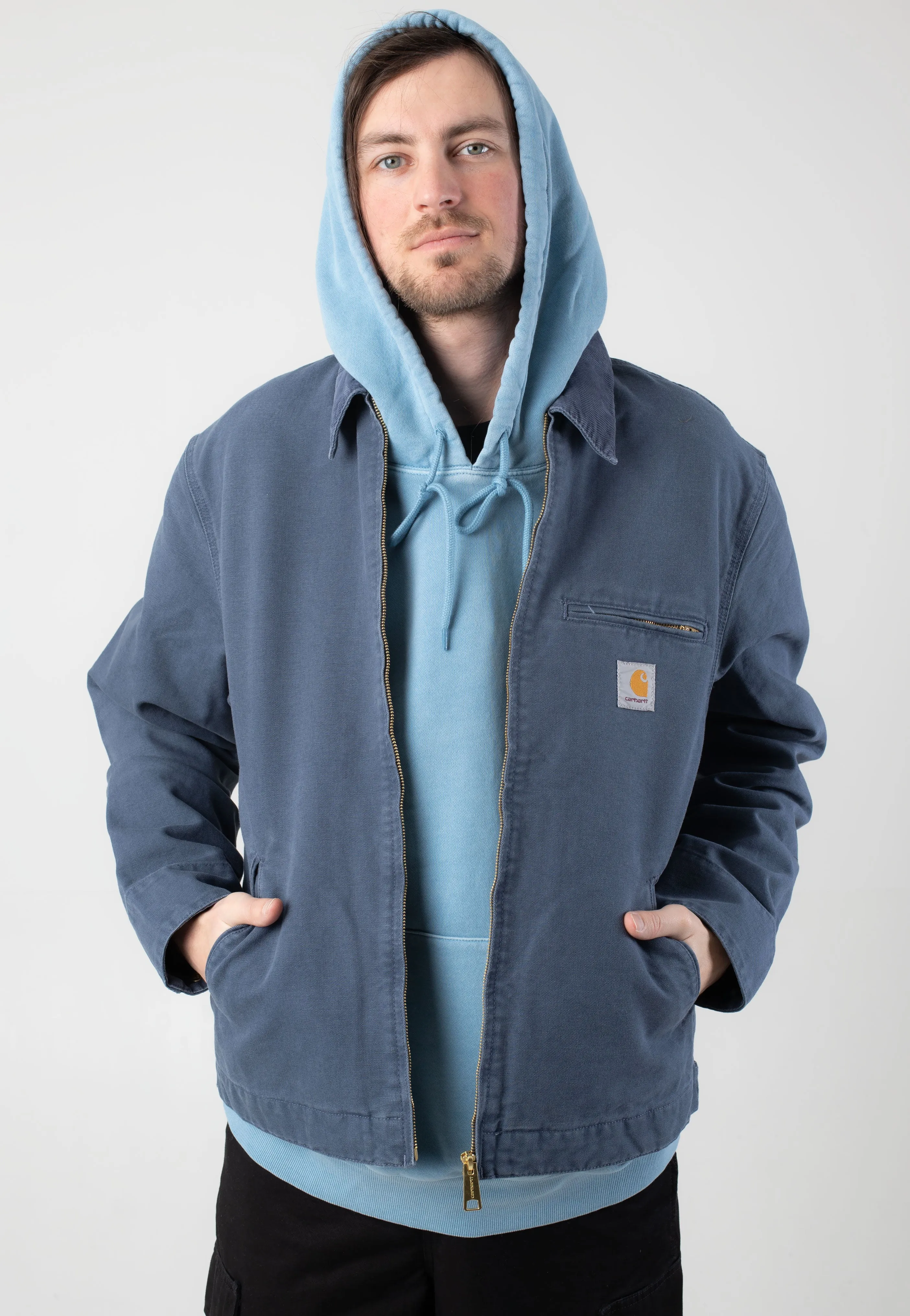 Carhartt WIP - Detroit Stone Canvas Dusky Blue/Dusky Blue - Jacket Carhartt WIP