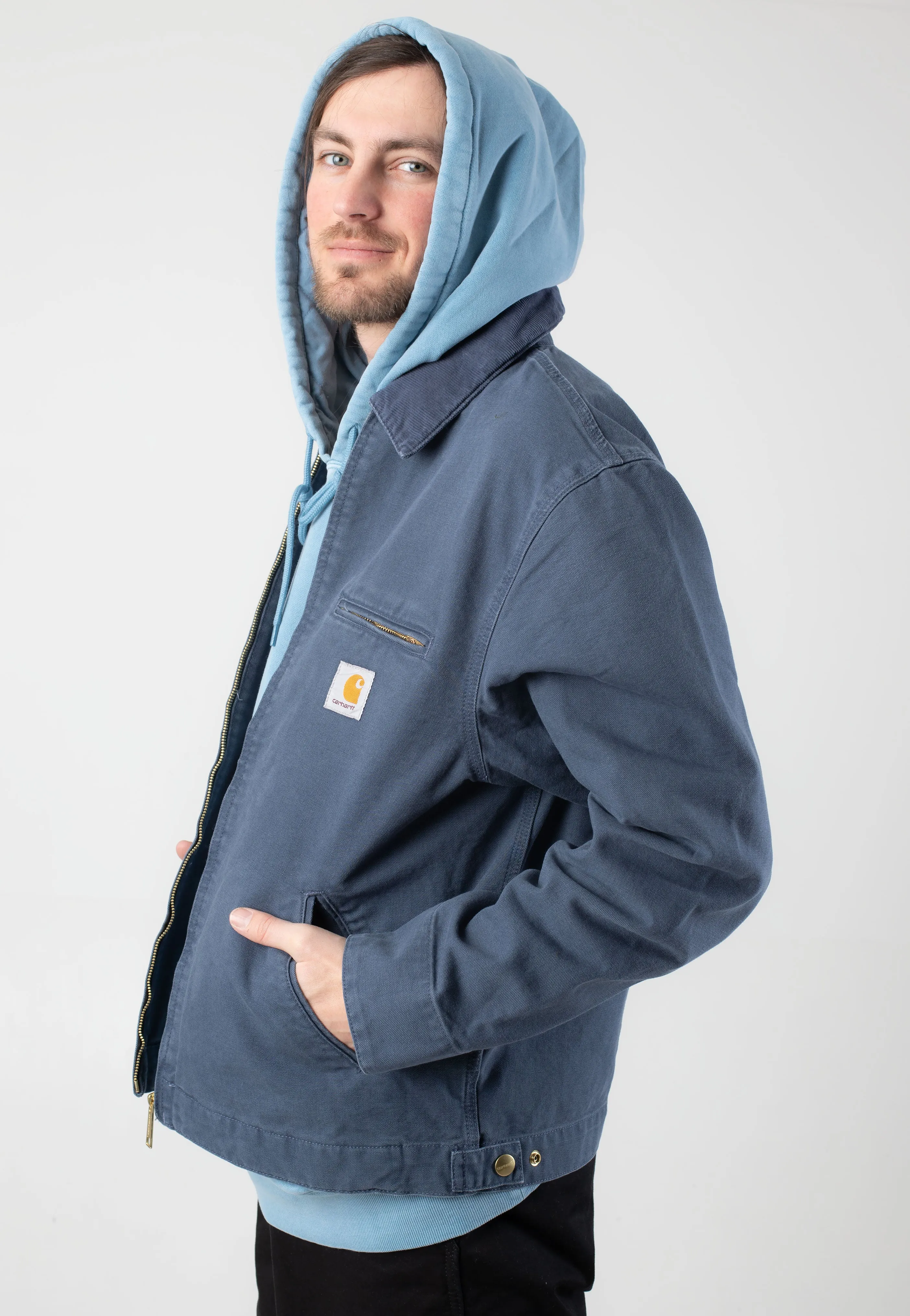 Carhartt WIP - Detroit Stone Canvas Dusky Blue/Dusky Blue - Jacket Carhartt WIP