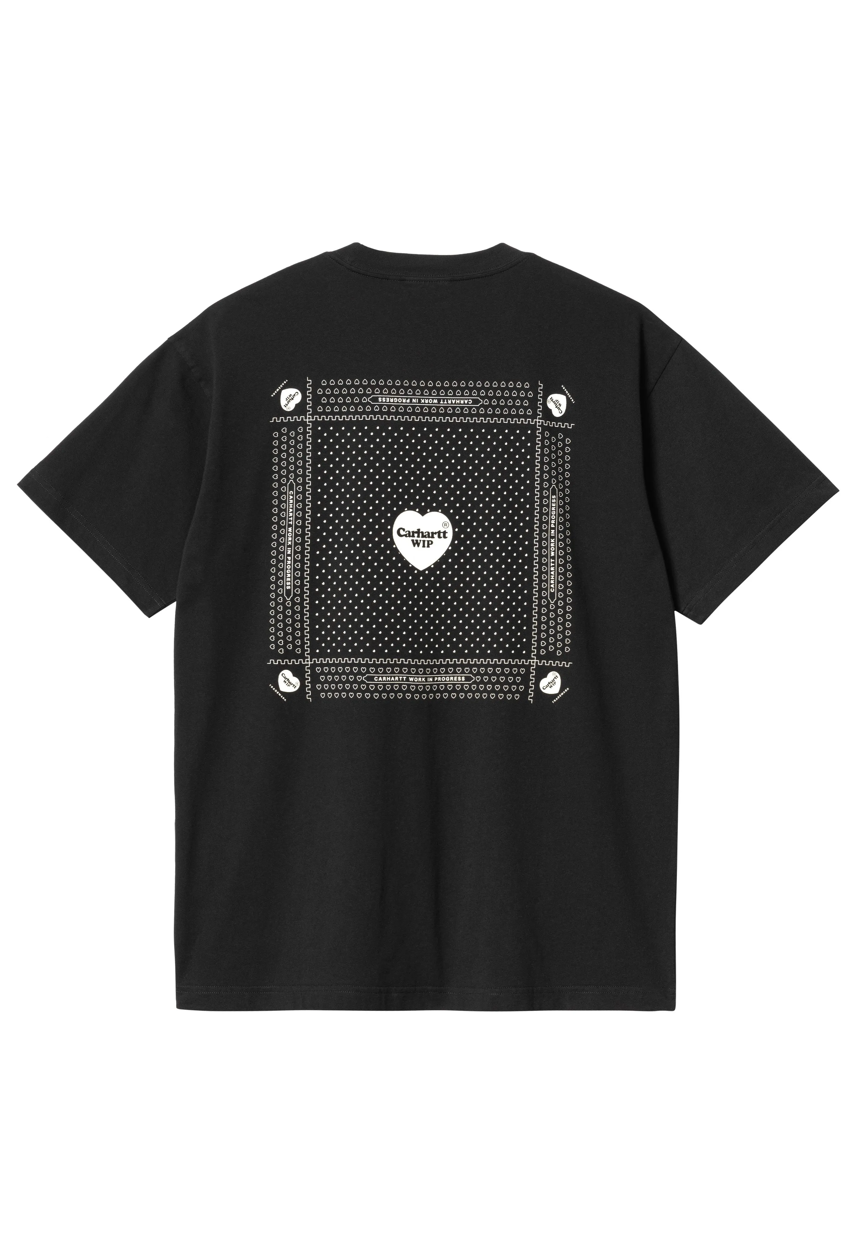 Carhartt WIP - Heart Bandana Stone Washed Black/White - T-Shirt Carhartt WIP