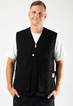 Carhartt WIP - Heston Heavy Stone Wash Black/Discovery Green - Vest Carhartt WIP
