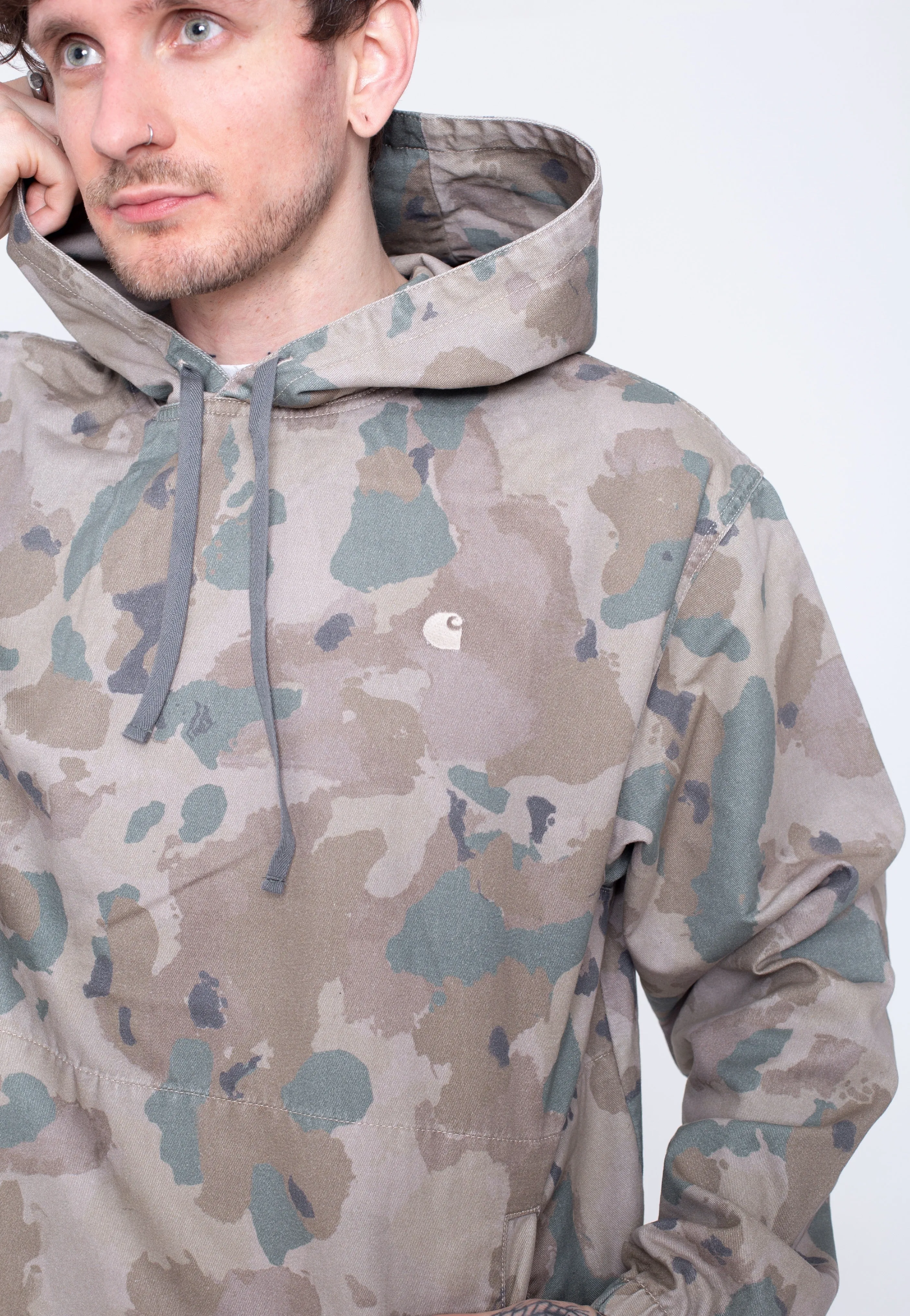 Carhartt WIP - Hooded Carson Camo Tide/Thyme Stone Washed - Jacket Carhartt WIP