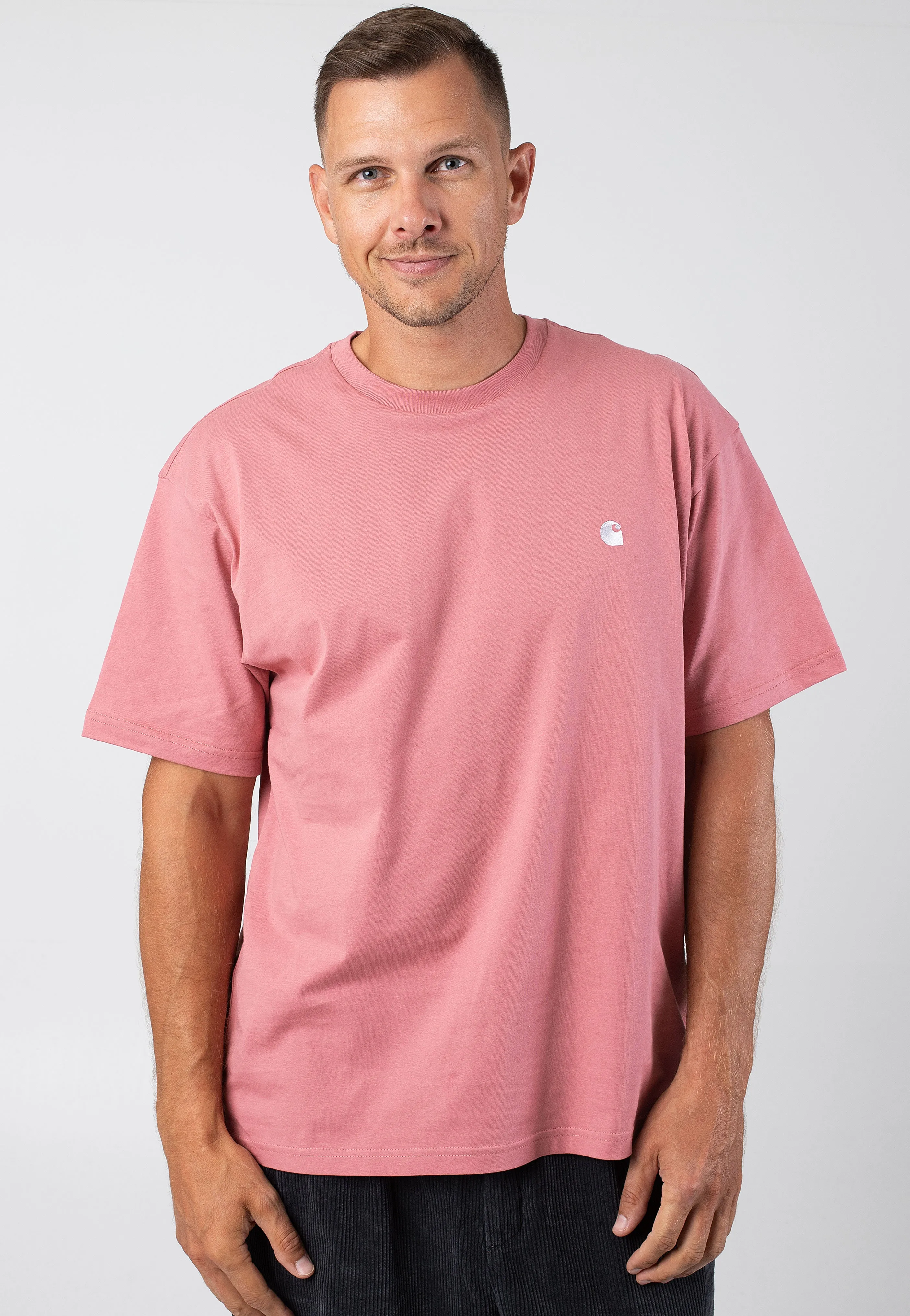 Carhartt WIP - Madison Dusty Rose / White - T-Shirt Carhartt WIP