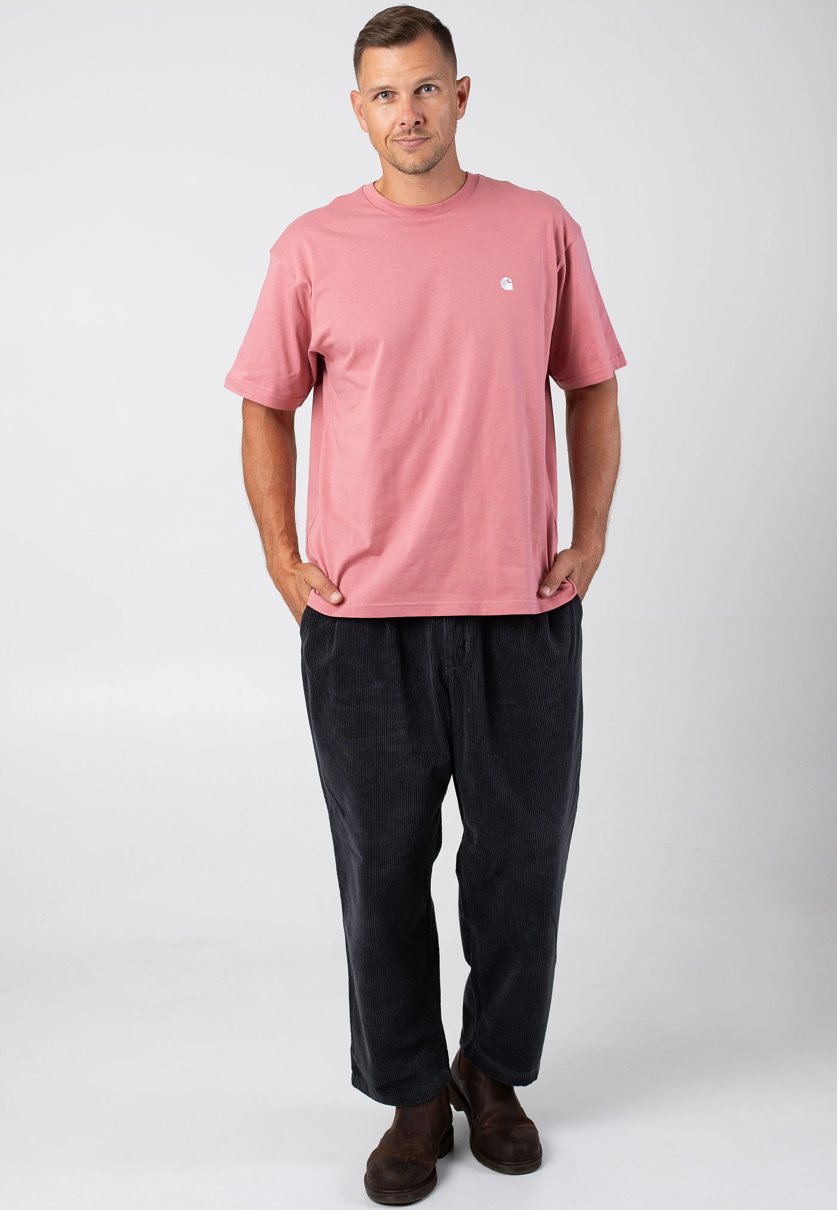 Carhartt WIP - Madison Dusty Rose / White - T-Shirt Carhartt WIP