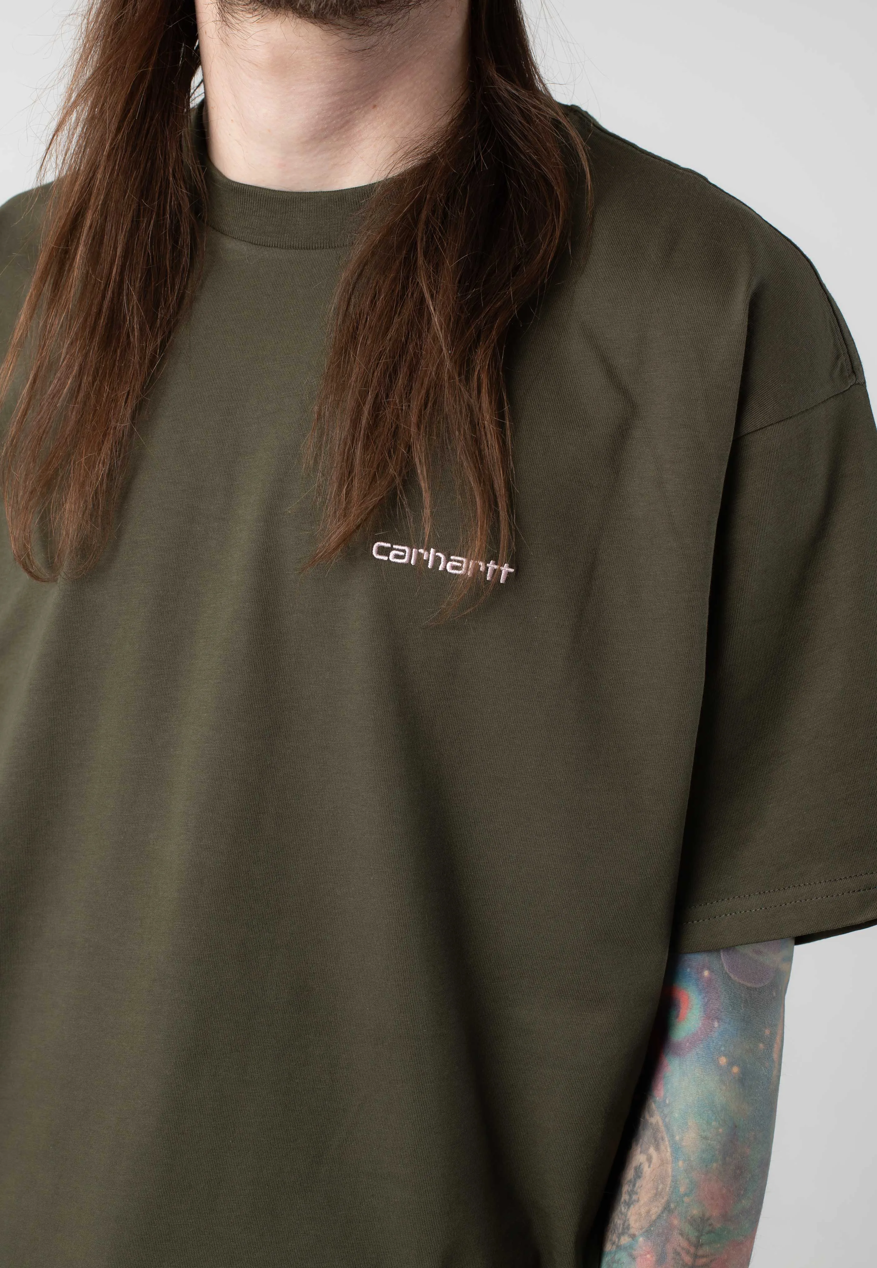 Carhartt WIP - Script Embroidery Turtle/Air Pink - T-Shirt Carhartt WIP