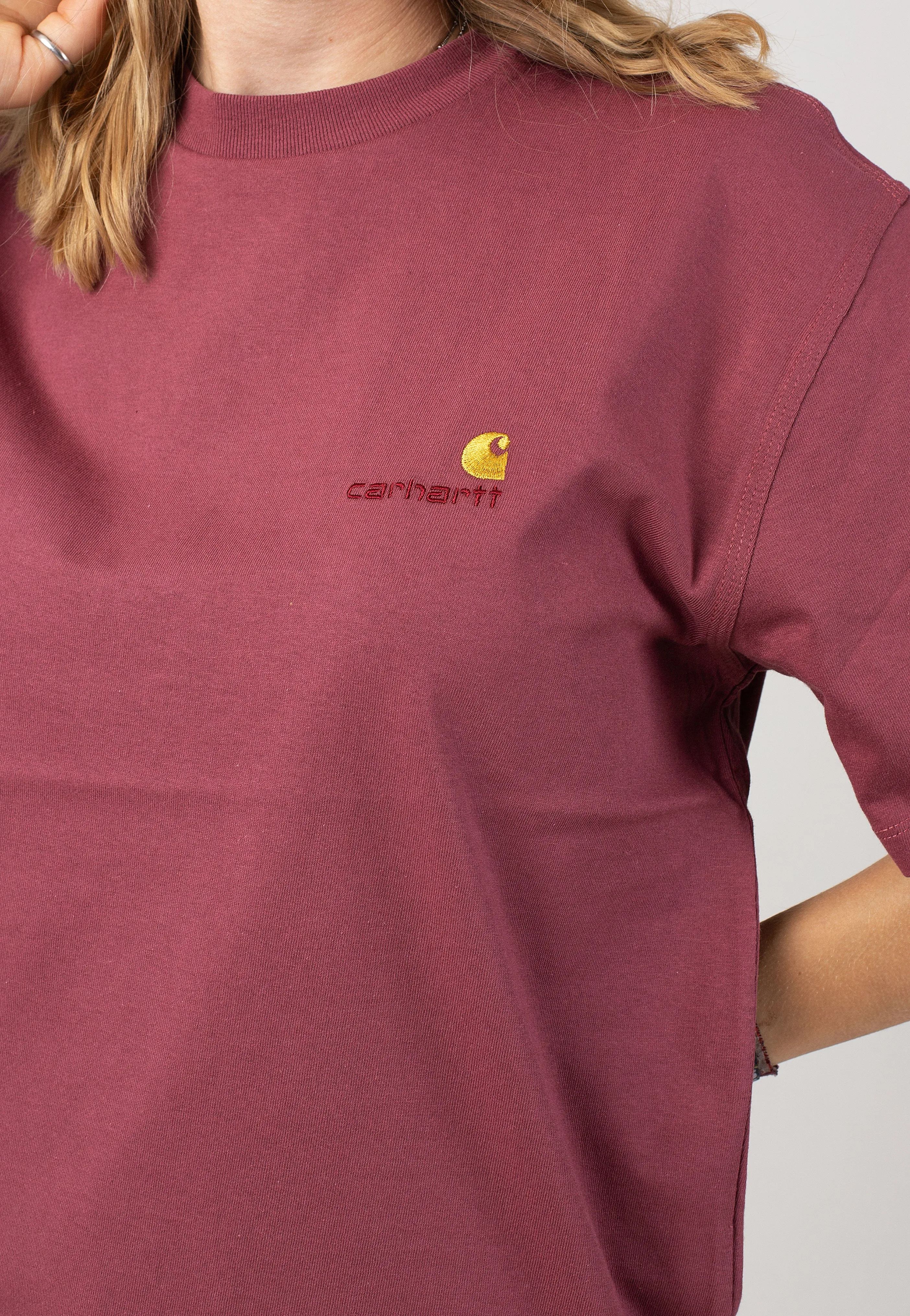 Carhartt WIP - W' American Script Dusty Fuchsia - T-Shirt Carhartt WIP