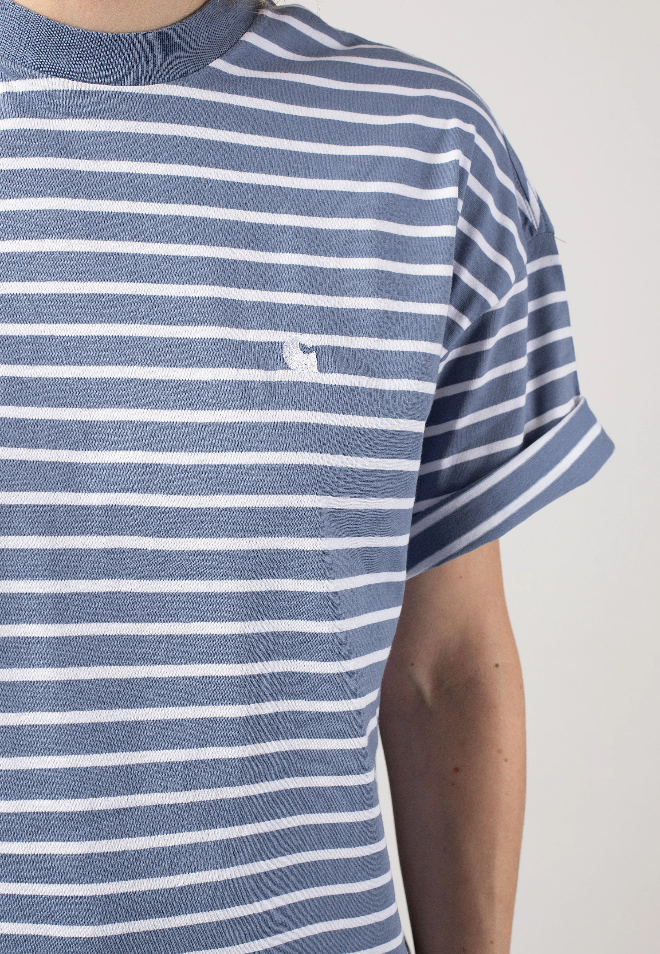 Carhartt WIP - W' Bryna Bryna Stripe/Charm Blue/White - T-Shirt Carhartt WIP
