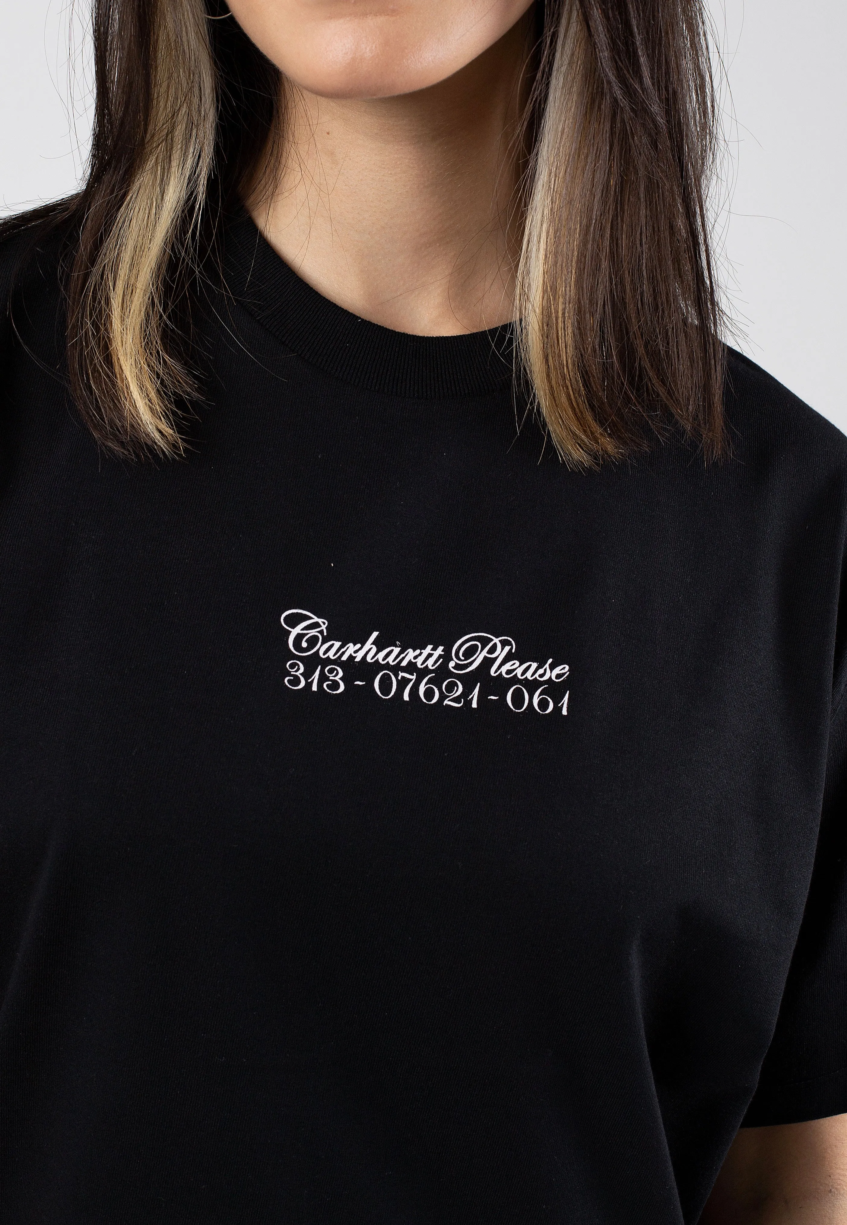 Carhartt WIP - W' Carhartt Please Black/White - T-Shirt Carhartt WIP
