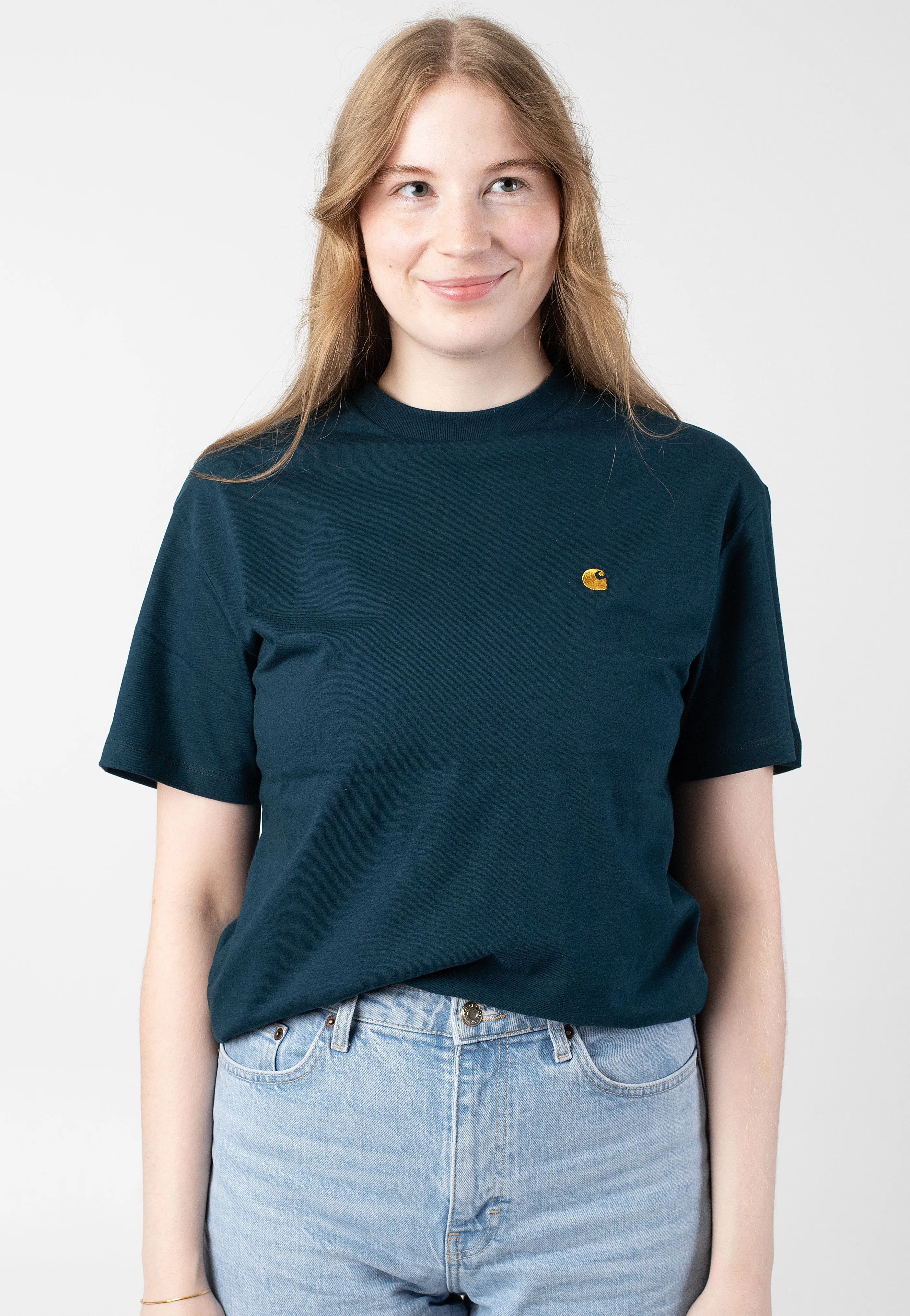 Carhartt WIP - W' Chase Duck Blue / Gold - T-Shirt Carhartt WIP