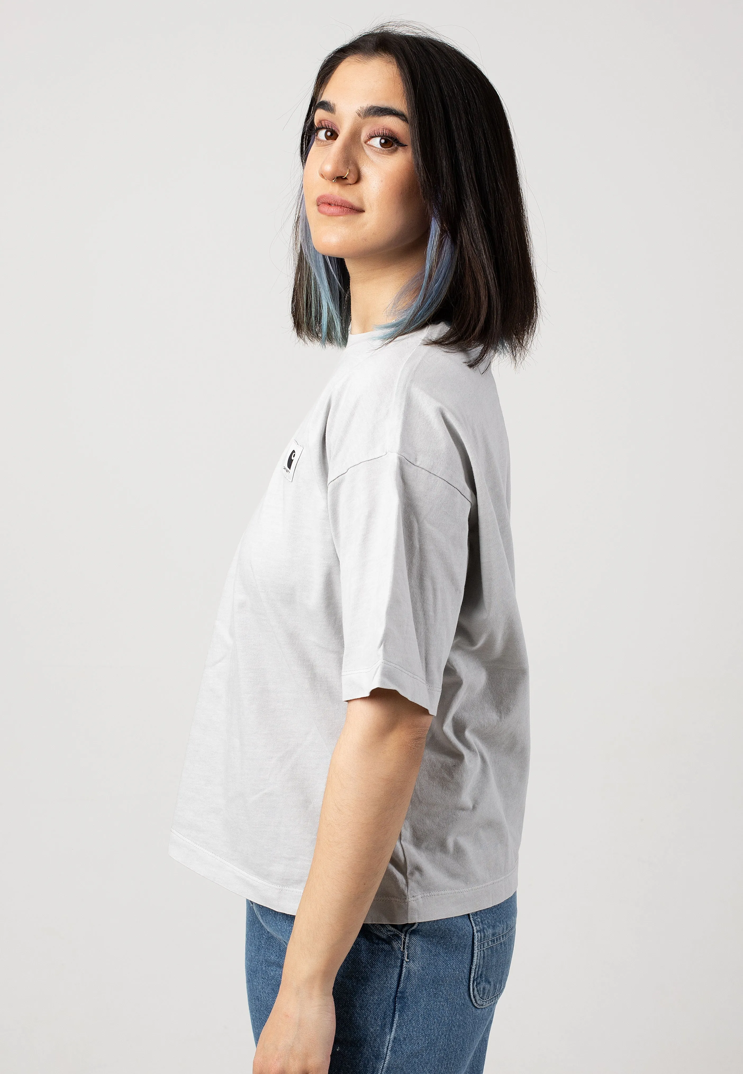 Carhartt WIP - W' Nelson Garment Dyed Sonic Silver - T-Shirt Carhartt WIP