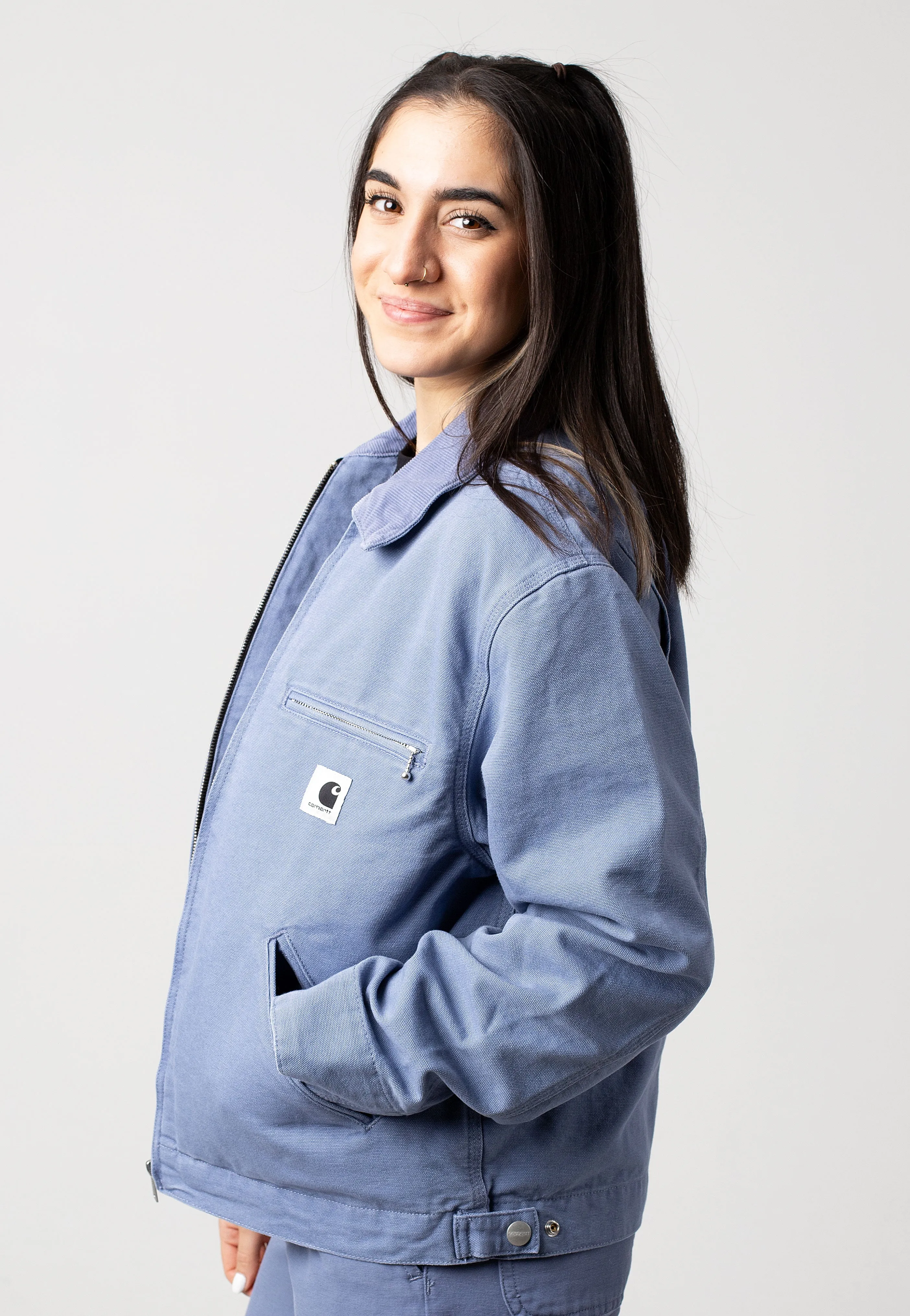 Carhartt WIP - W' OG Detroit Aged Canvas Bay Blue/Bay Blue - Jacket Carhartt WIP