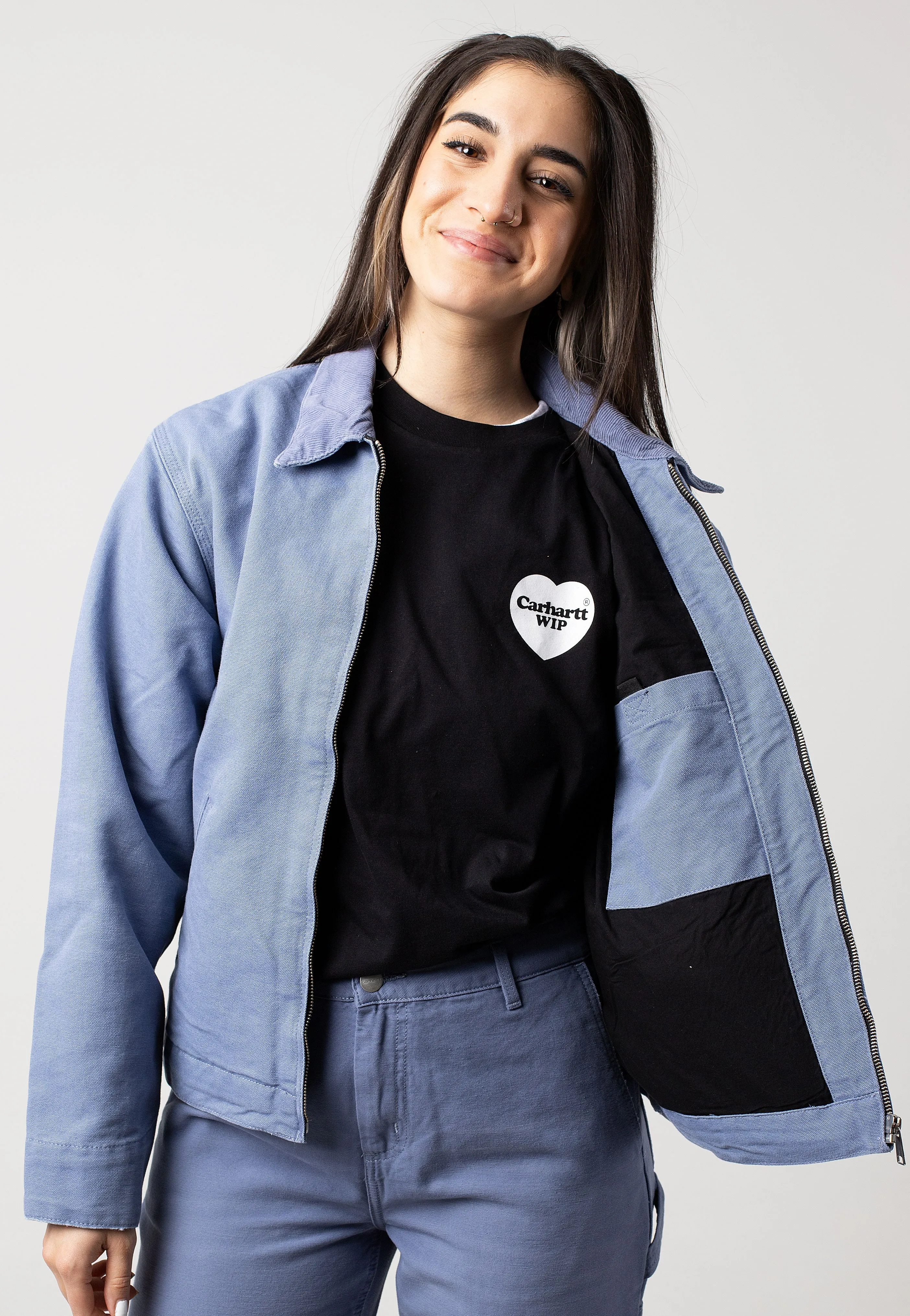 Carhartt WIP - W' OG Detroit Aged Canvas Bay Blue/Bay Blue - Jacket Carhartt WIP
