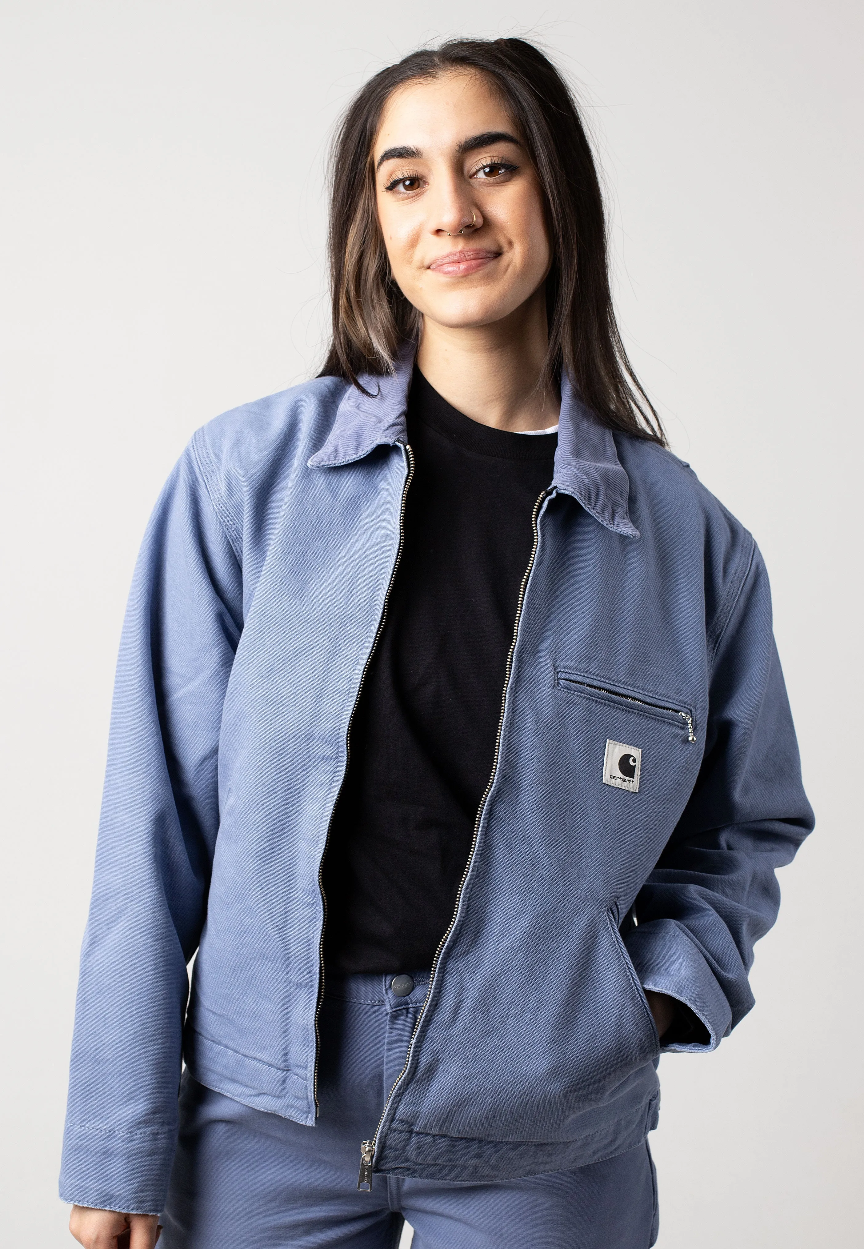 Carhartt WIP - W' OG Detroit Aged Canvas Bay Blue/Bay Blue - Jacket Carhartt WIP