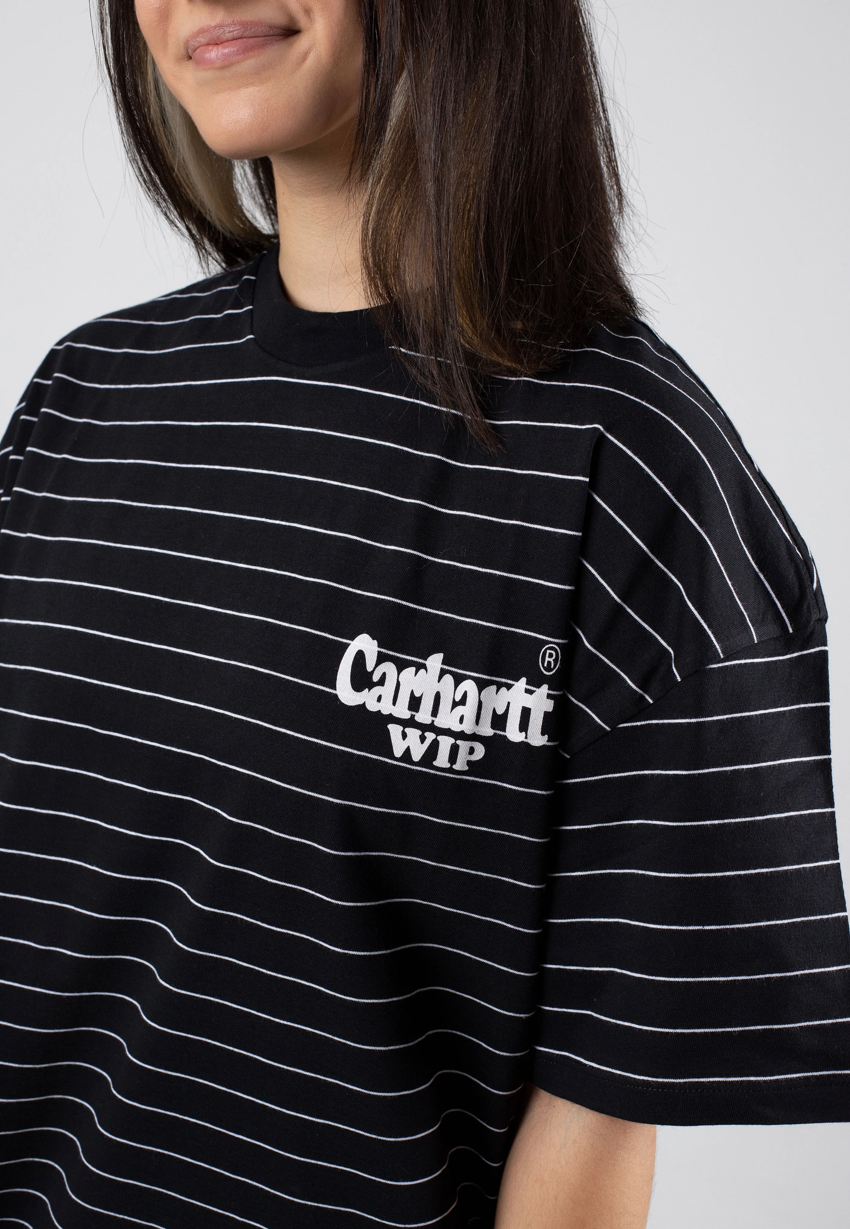 Carhartt WIP - W' Orlean Spree Orlean Stripe Horizontal/Black/White - T-Shirt Carhartt WIP