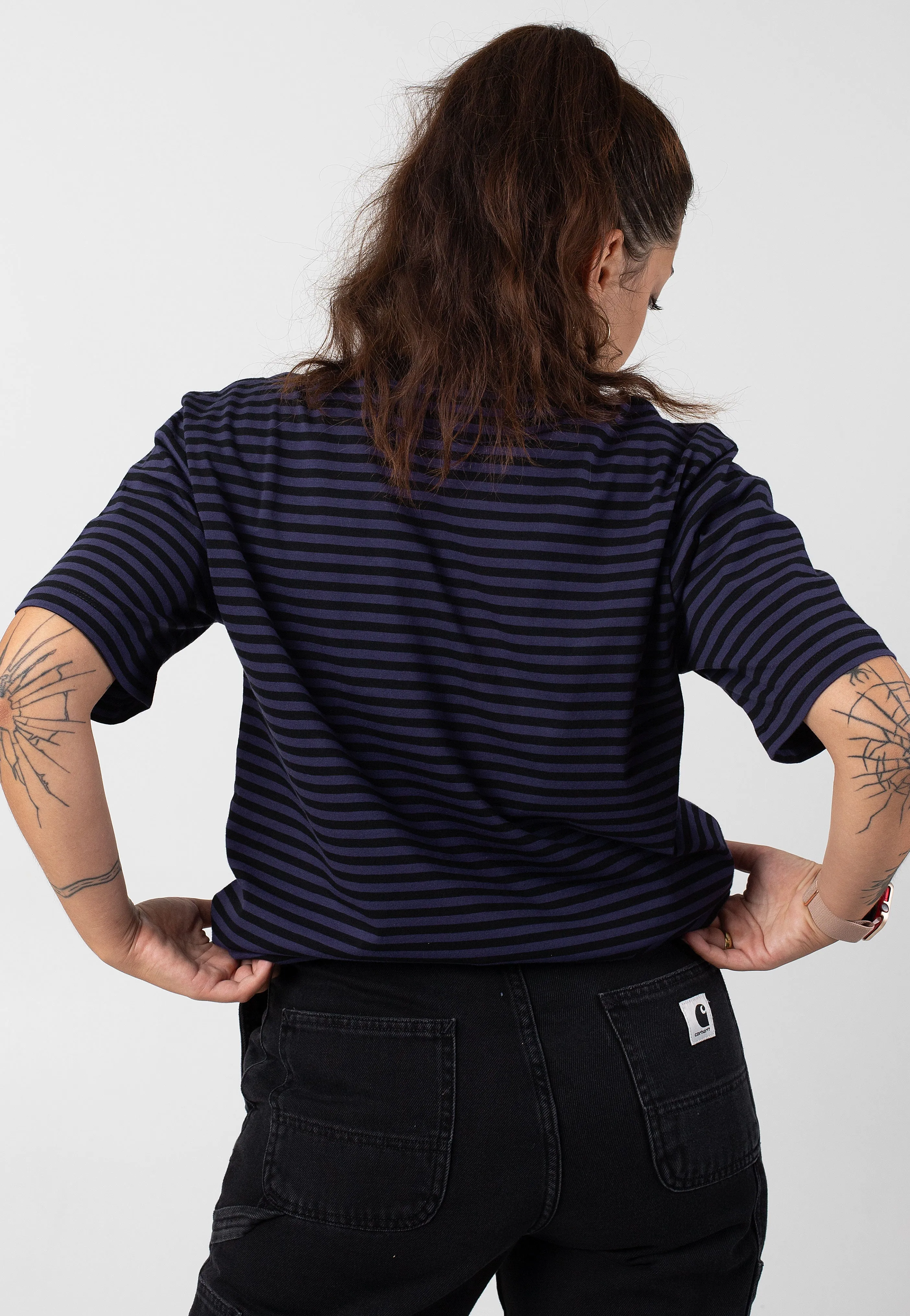 Carhartt WIP - W' Verner Stripe/Black/Aura - T-Shirt Carhartt WIP