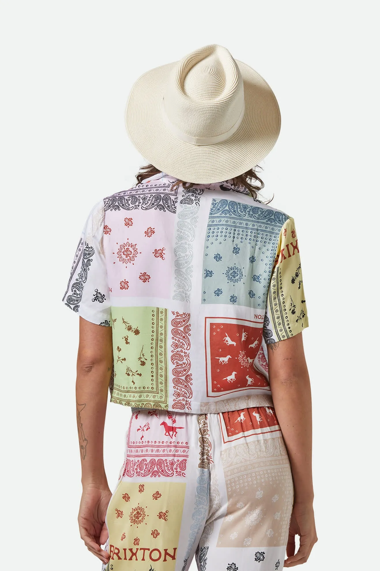 Carolina Straw Packable Travel Hat - Bone/Bone Brixton