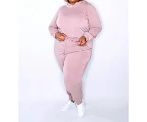Casual Jogger Set In Mauve