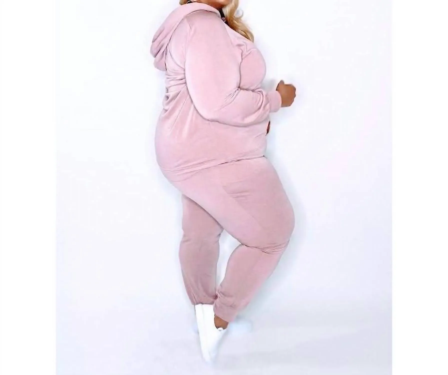 Casual Jogger Set In Mauve