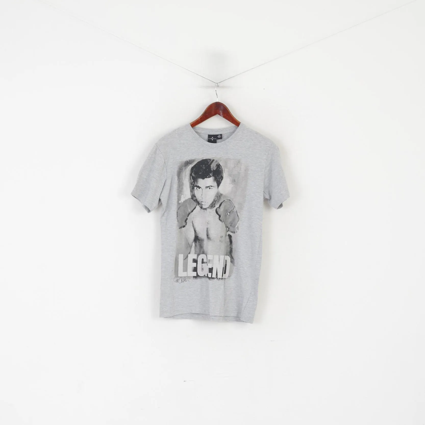 Cedarwood State Men XS Shirt Gray Cotton Muhammad Ali Celebry Icons Top