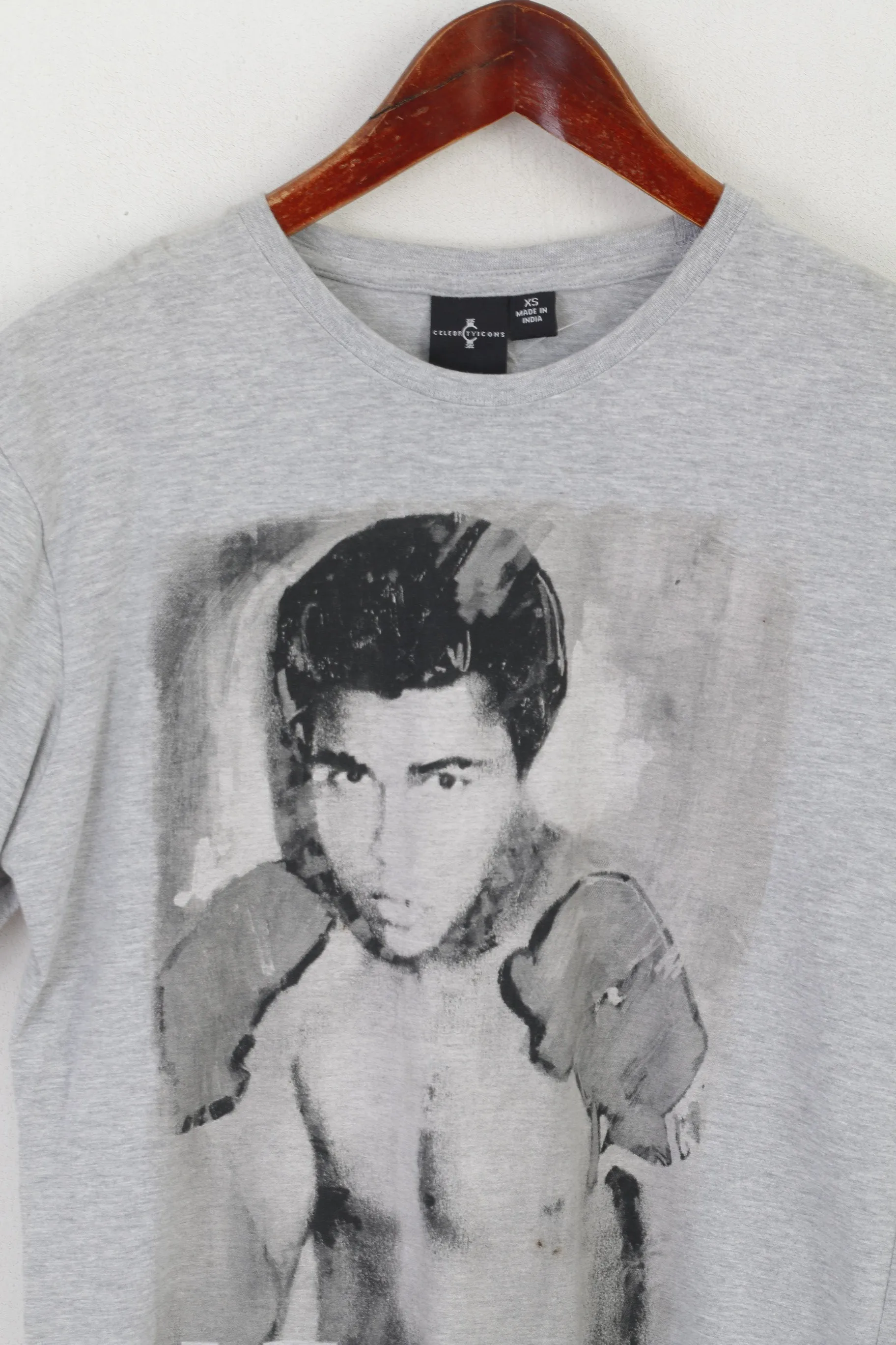 Cedarwood State Men XS Shirt Gray Cotton Muhammad Ali Celebry Icons Top