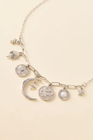Celestial Charm Silver Necklace