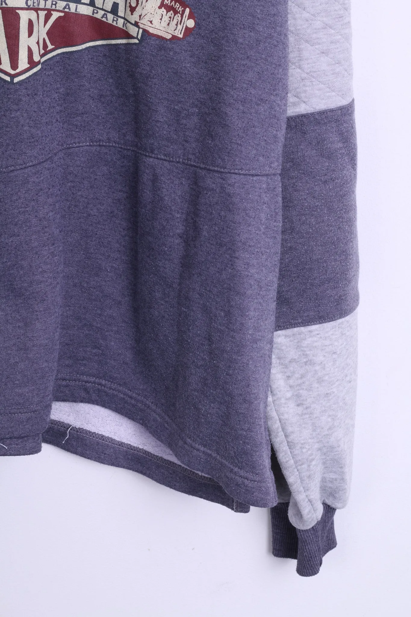 Central Park Mens L Classic Sweatshirt Authentic Zip Neck Cotton Top