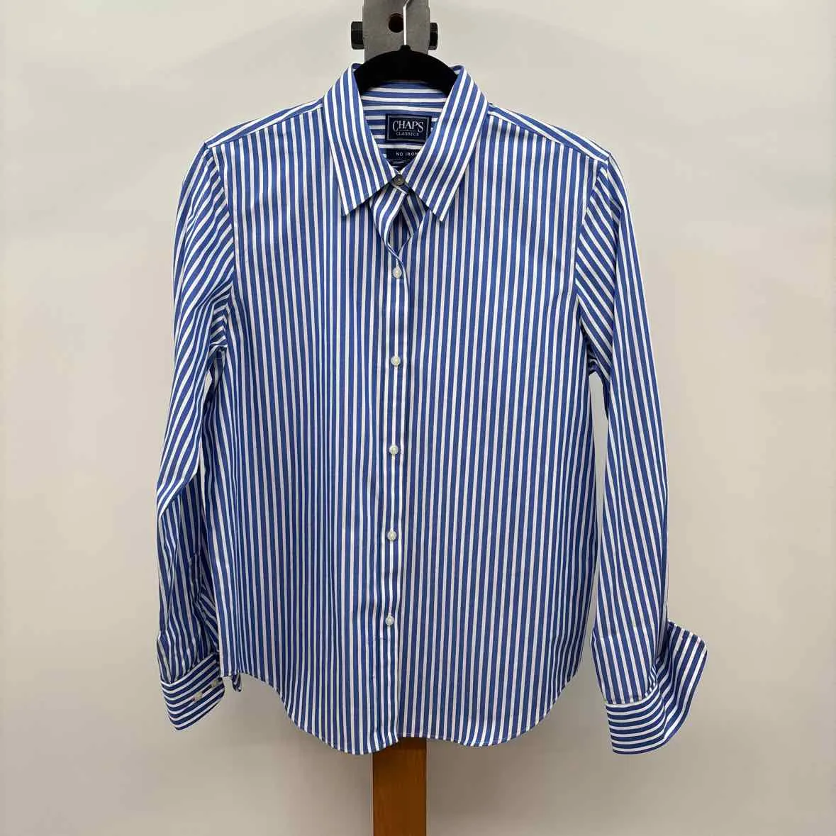 Chaps Men's Size M Blue Striped Long Sleeve Shirt