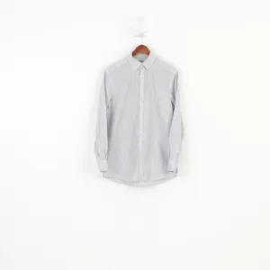 Charles Tyrwhitt Men 15 1/2 39 M Casual Shirt Checkered White Long SLeeve Street London Vintage Cotton Top