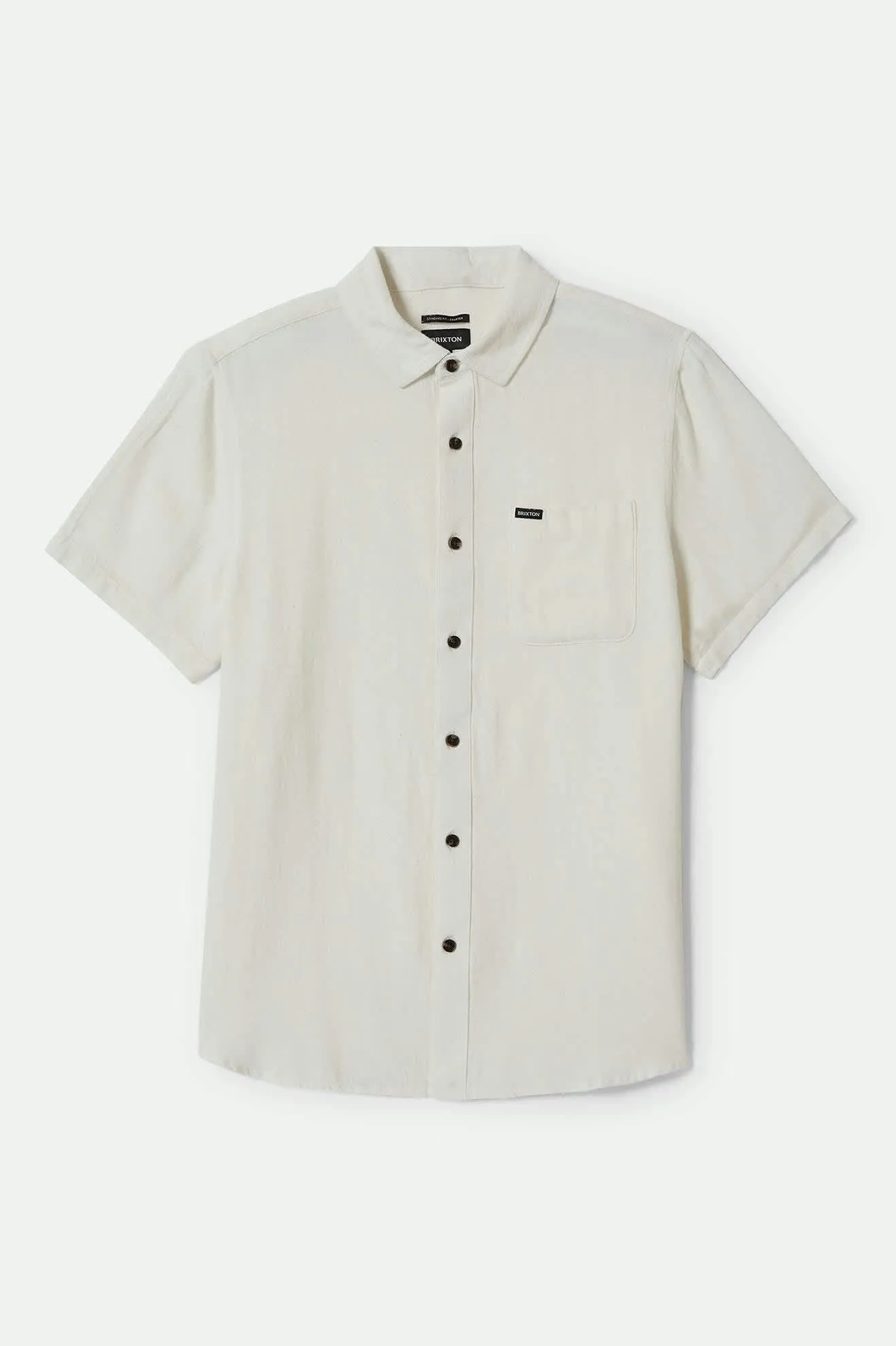Charter Organic Cotton Linen Blend S/S Shirt - Egret White Brixton