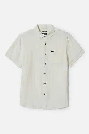 Charter Organic Cotton Linen Blend S/S Shirt - Egret White Brixton