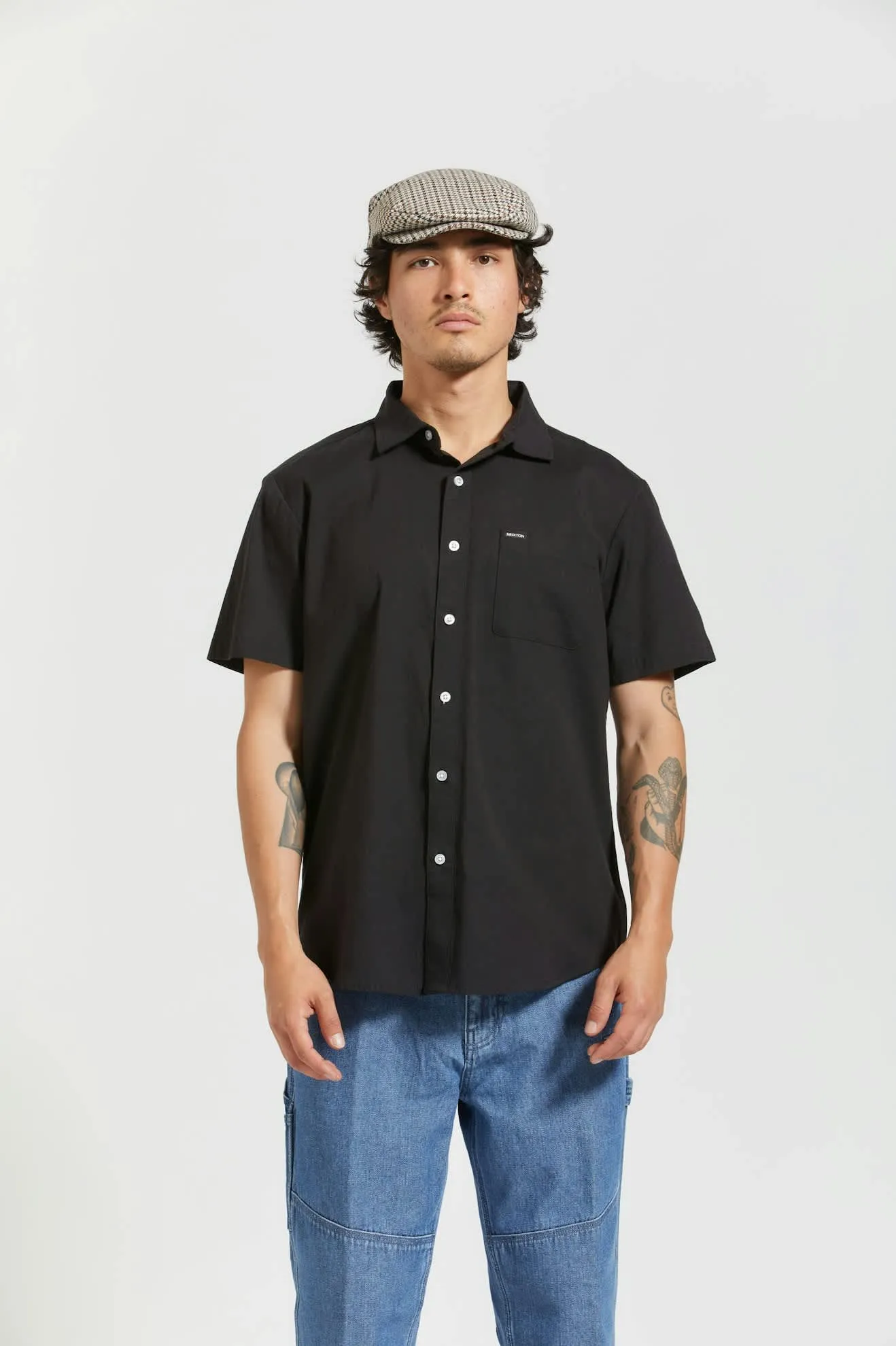Charter Oxford S/S Shirt - Black Brixton