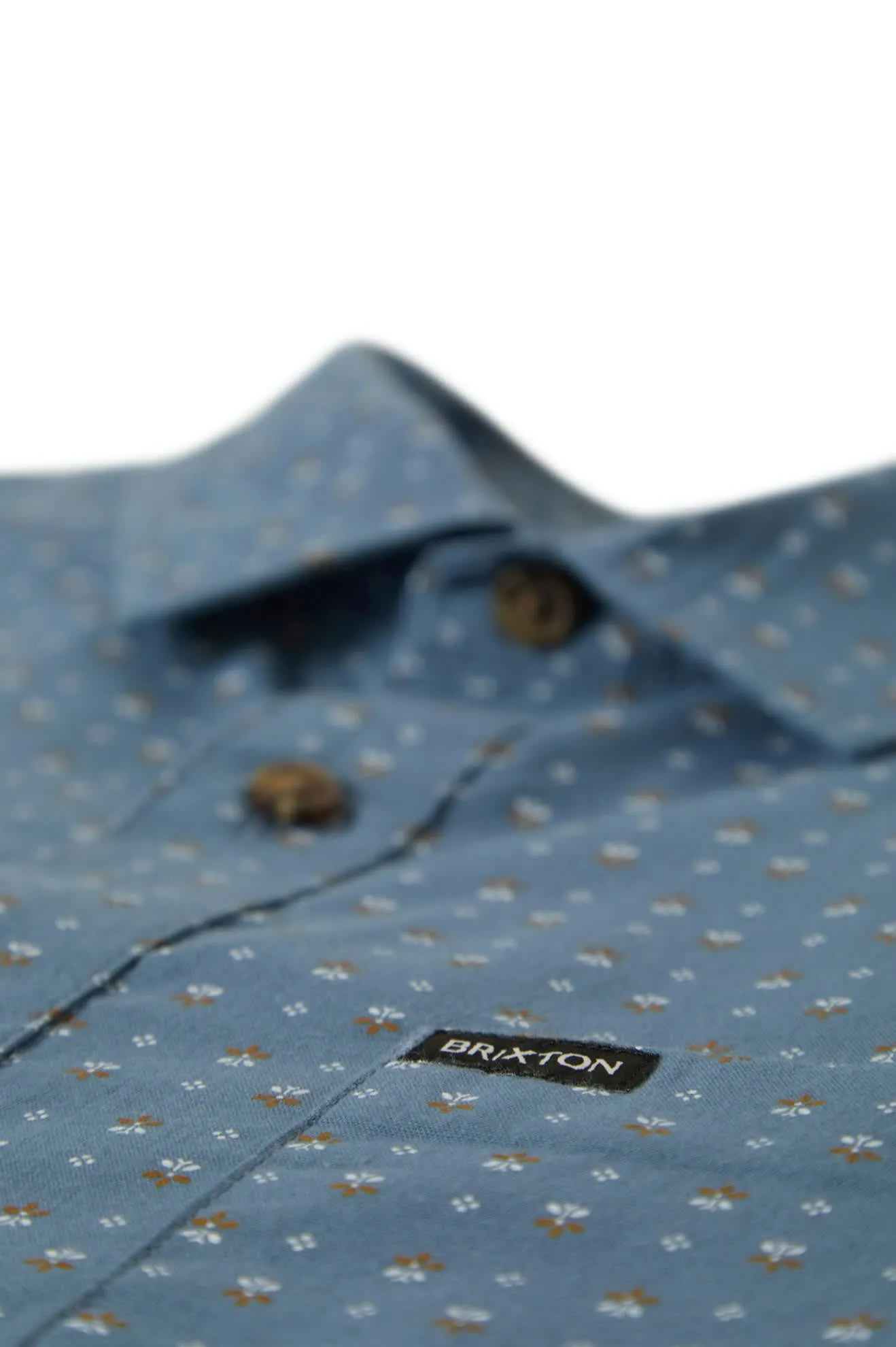 Charter Print S/S Shirt - Azure Blue/Micro Floral Brixton