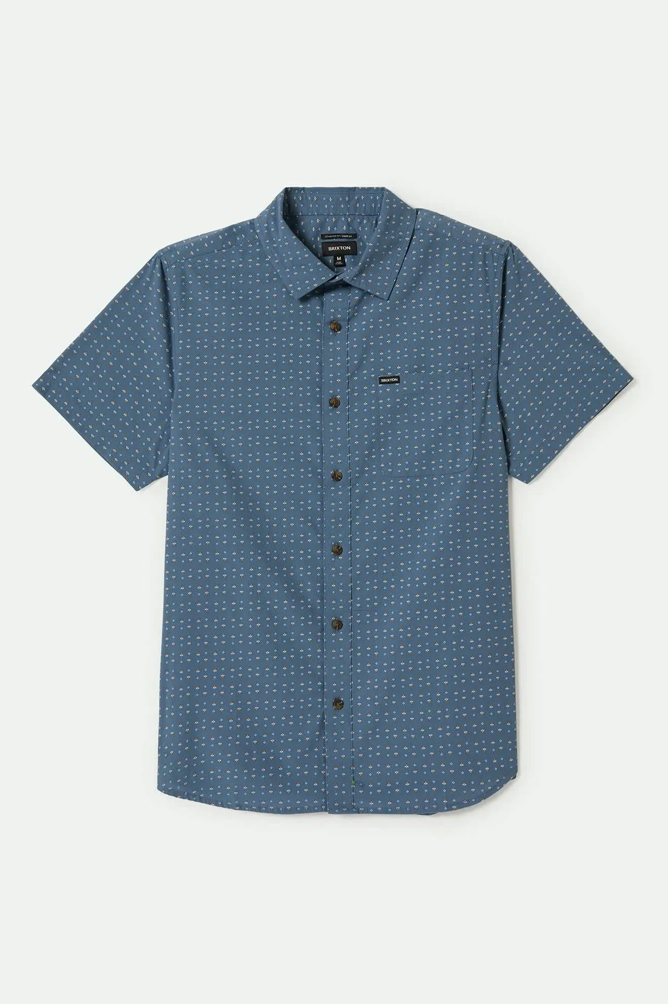 Charter Print S/S Shirt - Azure Blue/Micro Floral Brixton